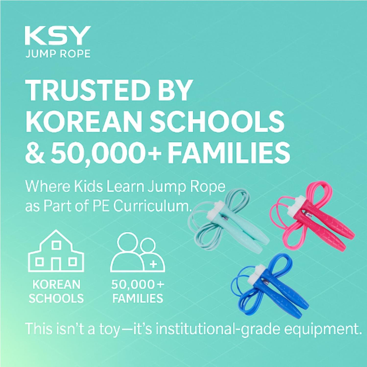 Cuerda de Salto KSY Kids Rosa Brillante - Ajustable 270 cm