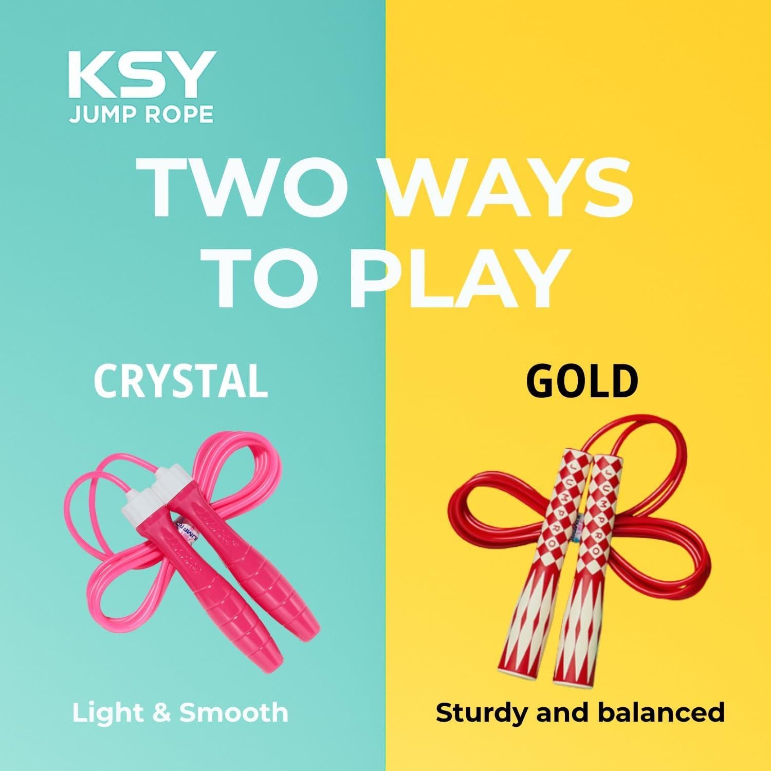 Cuerda de Salto KSY Kids Rosa Brillante - Ajustable 270 cm