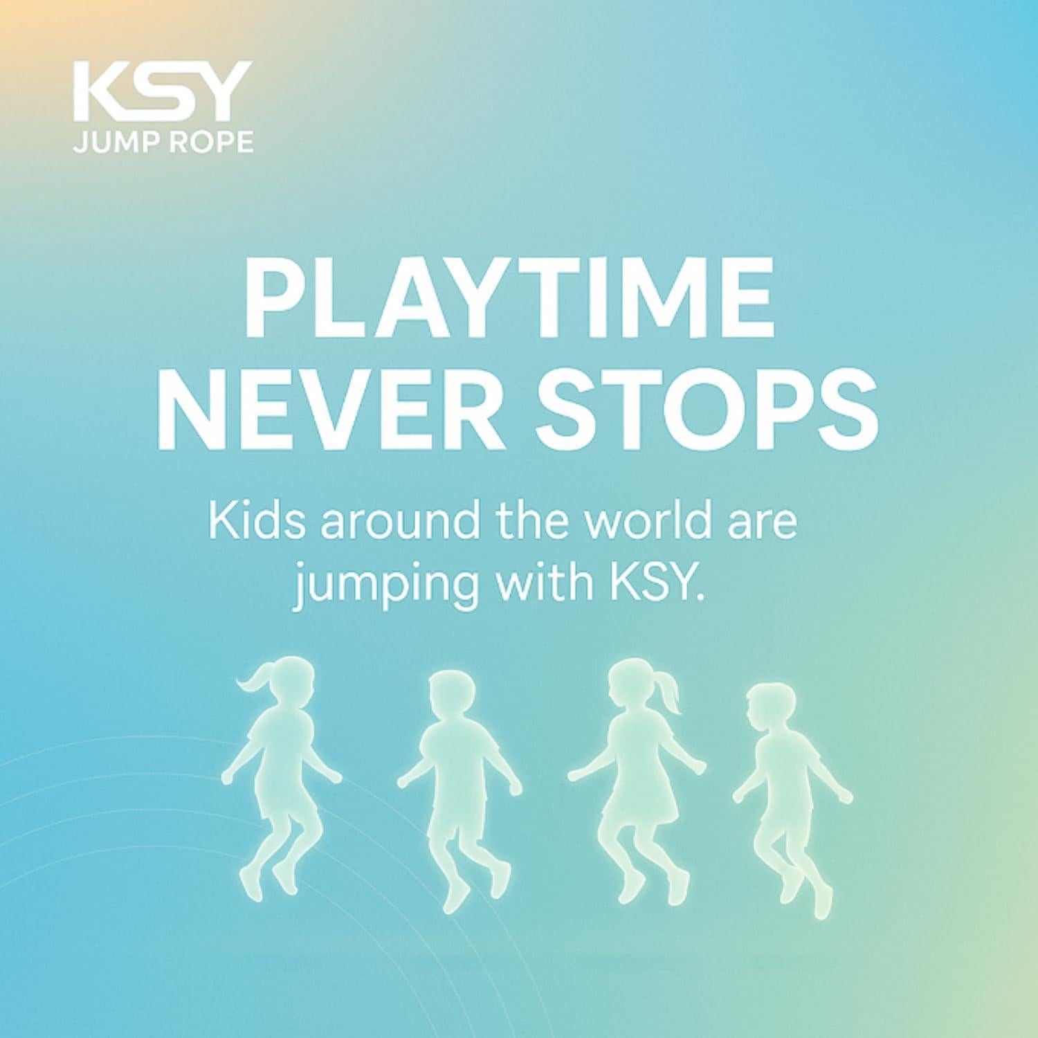 Cuerda de Salto KSY Kids Rosa Brillante - Ajustable 270 cm