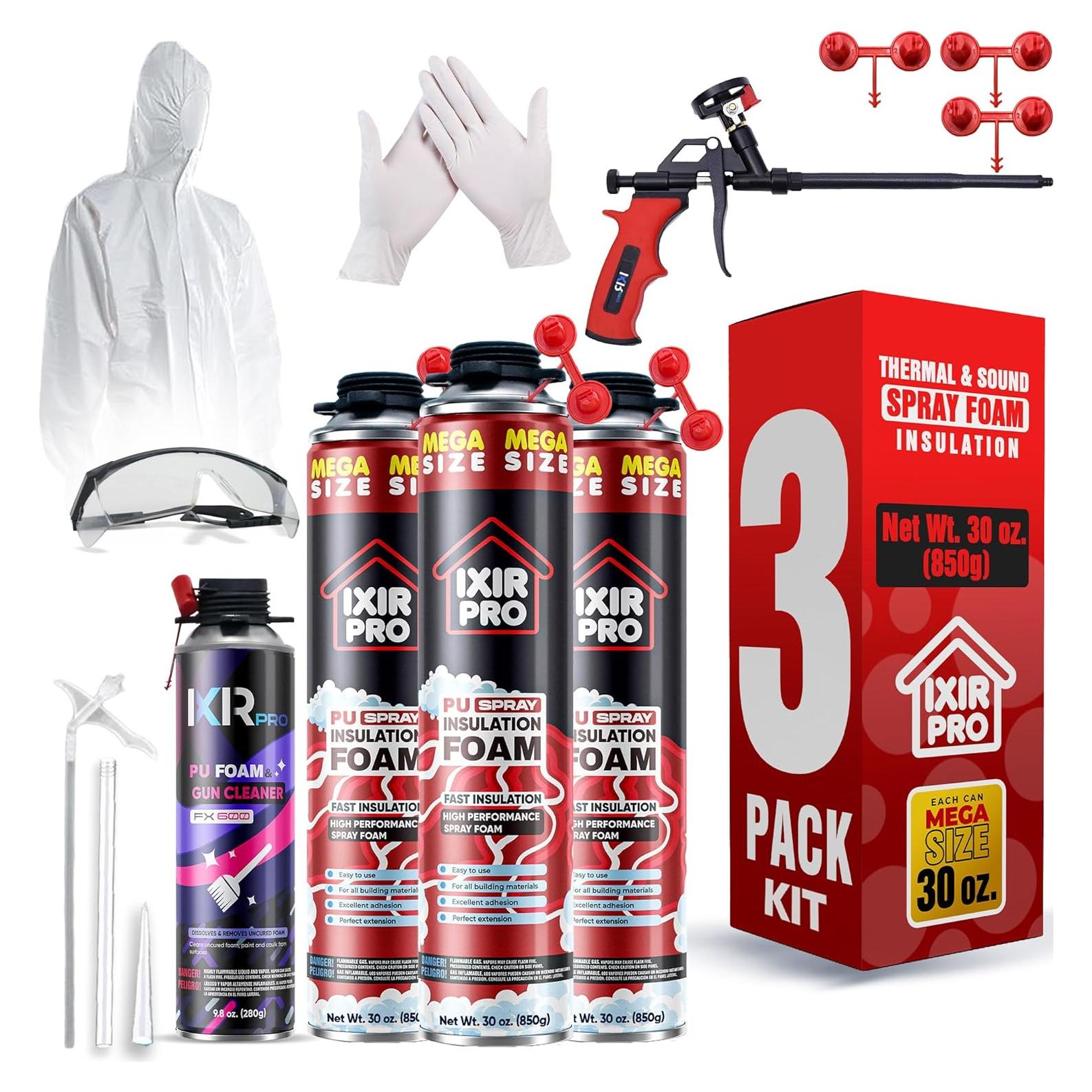 Kit de Aislamiento de Espuma en Spray ixirpro - 3 Piezas 850 g