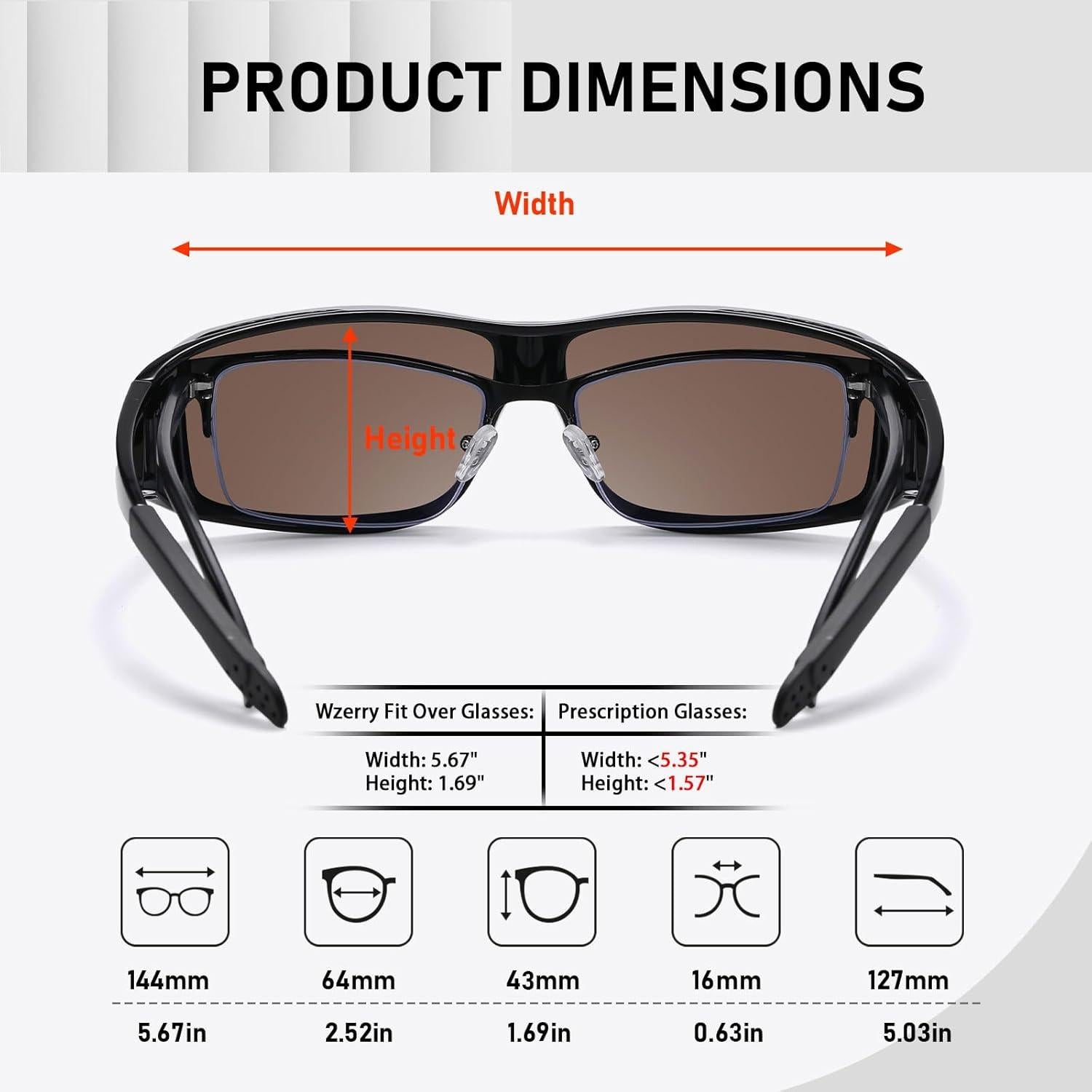 Gafas de sol Wzerry polarizadas UV400 para sobre gafas unisex