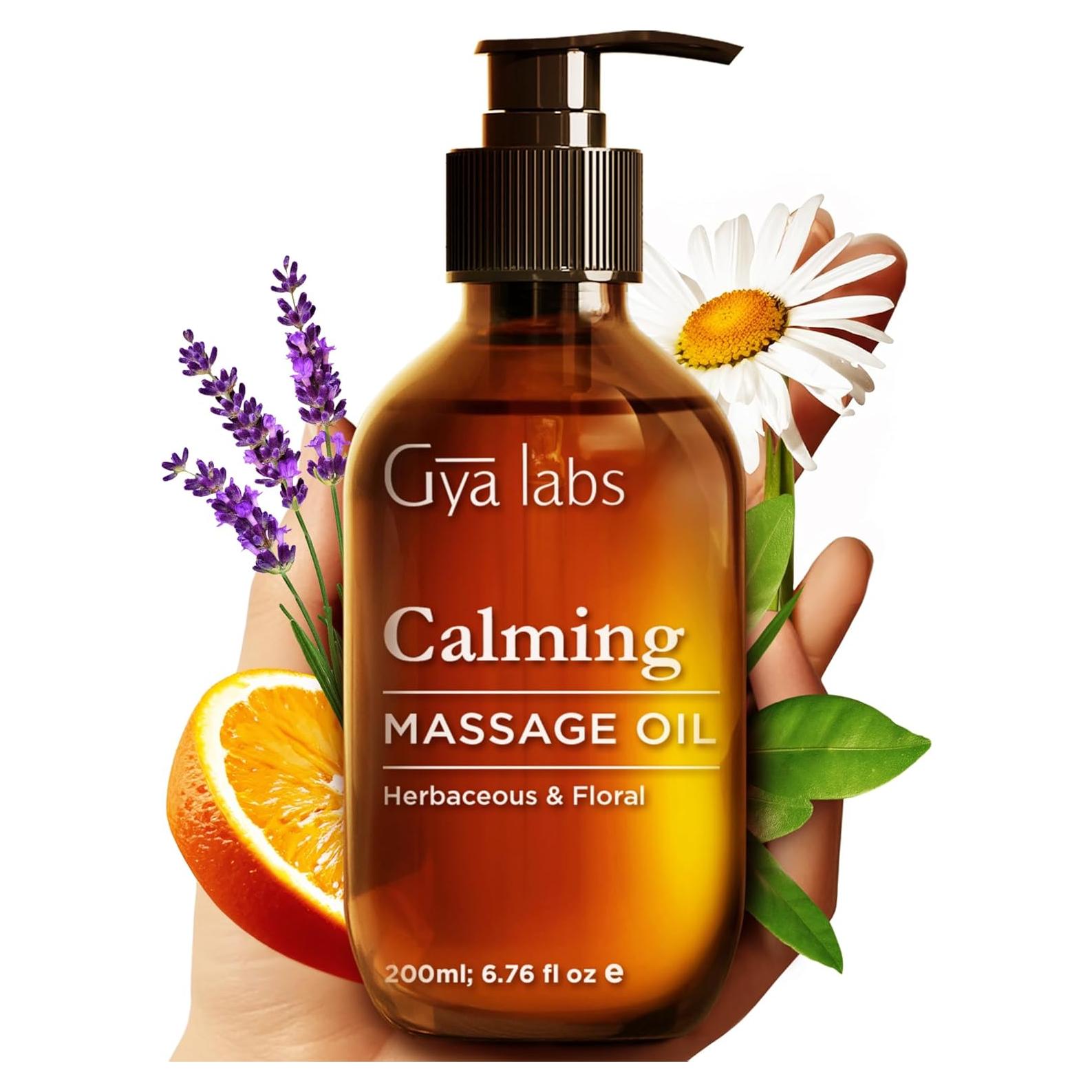 Aceite de Masaje Calmante Gya Labs 200 ml - No Graso para Músculos