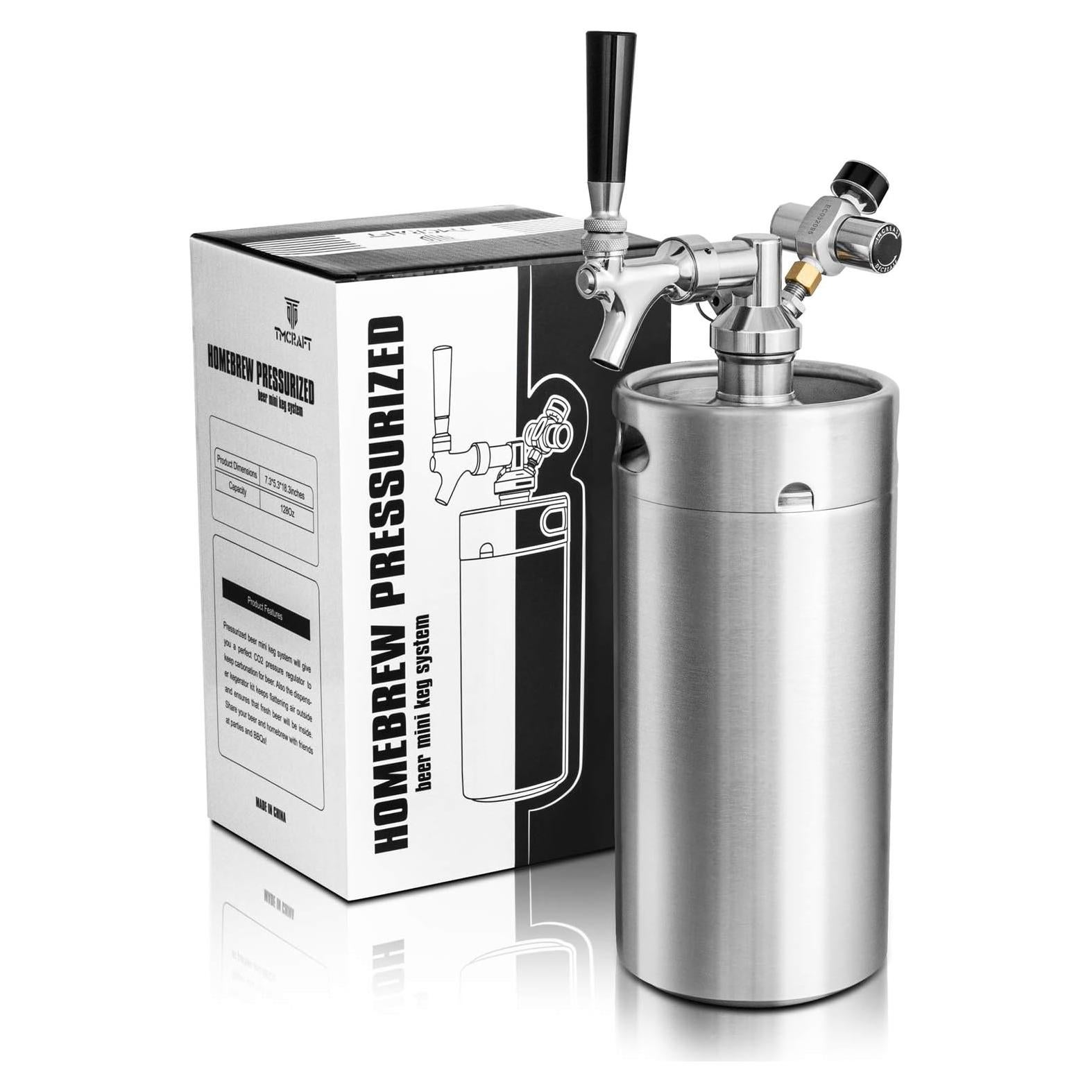 Mini Barril TMCRAFT 3.8L Acero Inoxidable con Regulador CO2