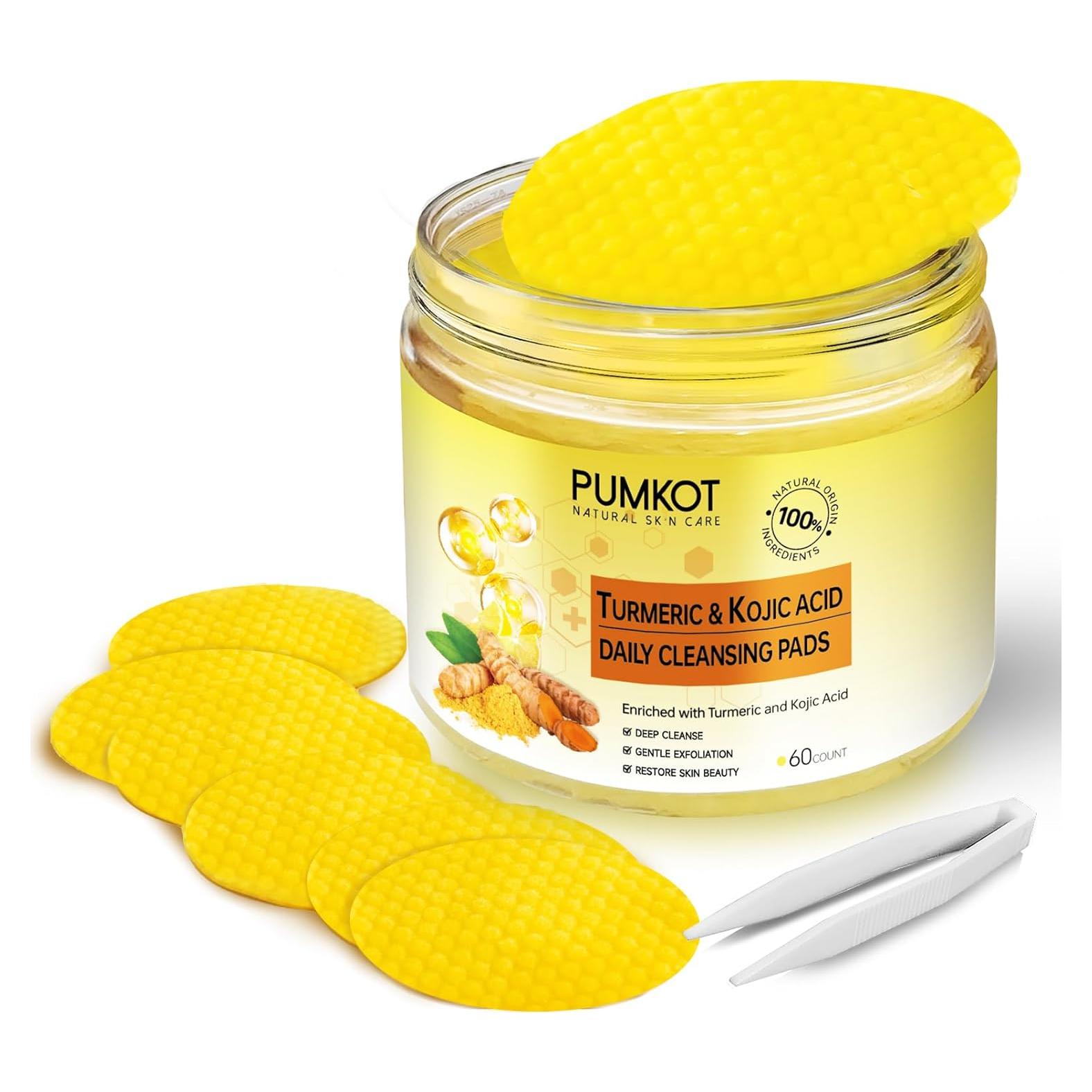 Discos Limpiadores de Ácido Kójico Pumkot con Cúrcuma 60 Piezas