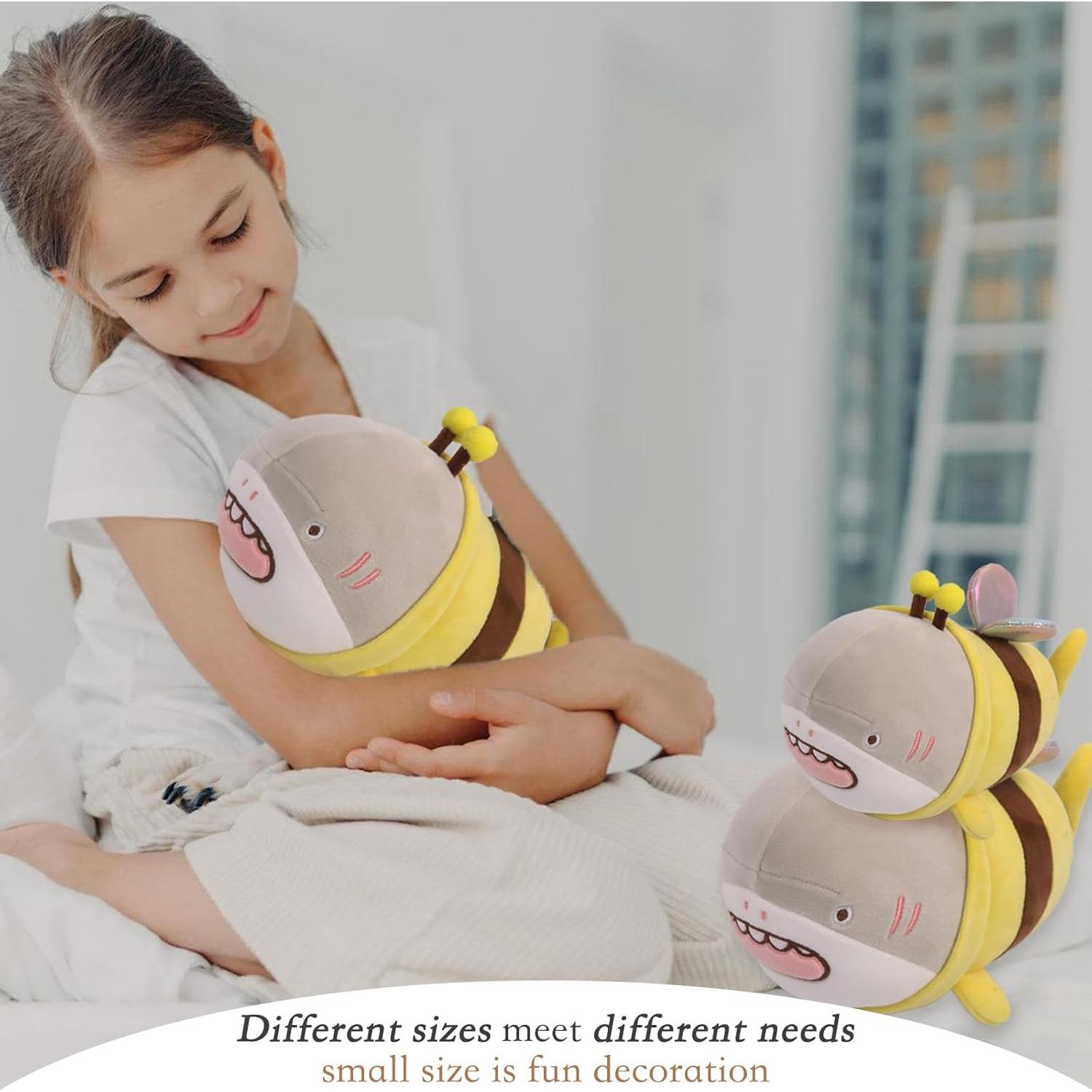 Almohada de Peluche ARELUX 35.56 cm Tiburón Abeja Suave