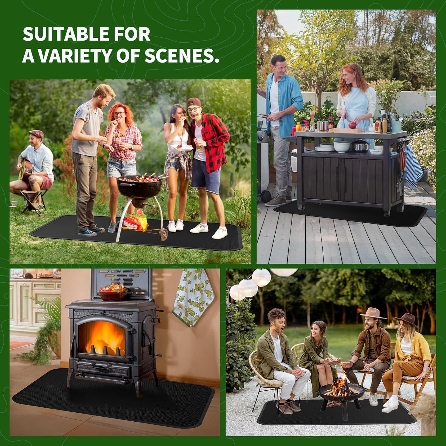 Alfombrilla de Parrilla XOHUYD 60x40 pulgadas Doble Cara