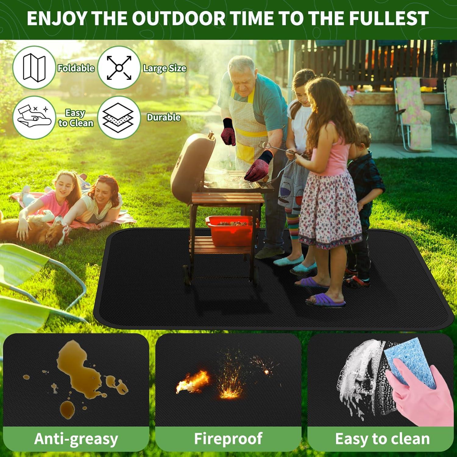 Alfombrilla de Parrilla XOHUYD 60x40 pulgadas Doble Cara