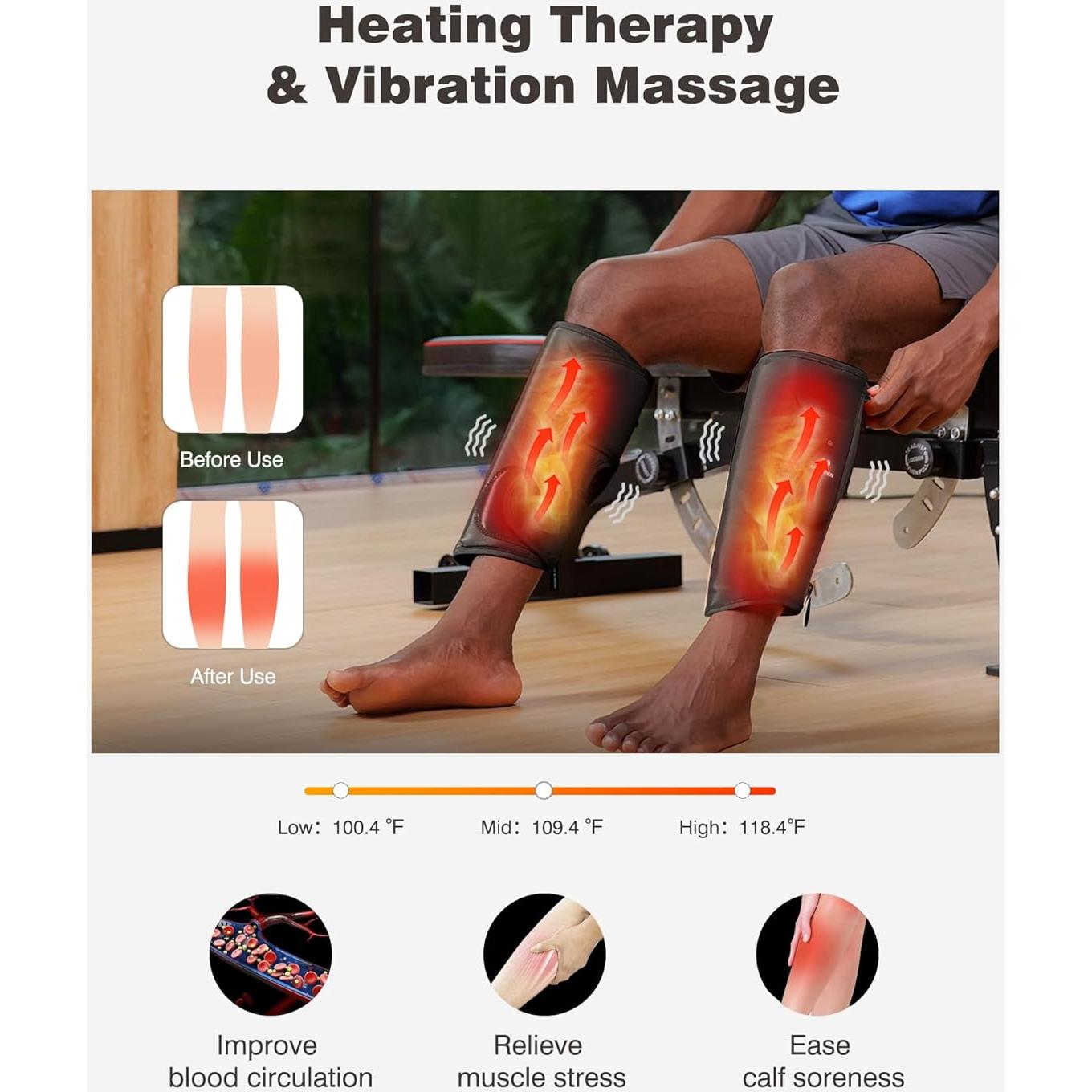 Masajeador de Pantorrillas Inalámbrico EaseZen con Calor y Compresión