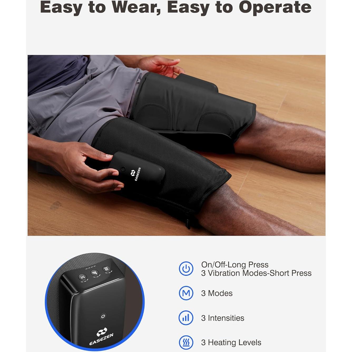 Masajeador de Pantorrillas Inalámbrico EaseZen con Calor y Compresión