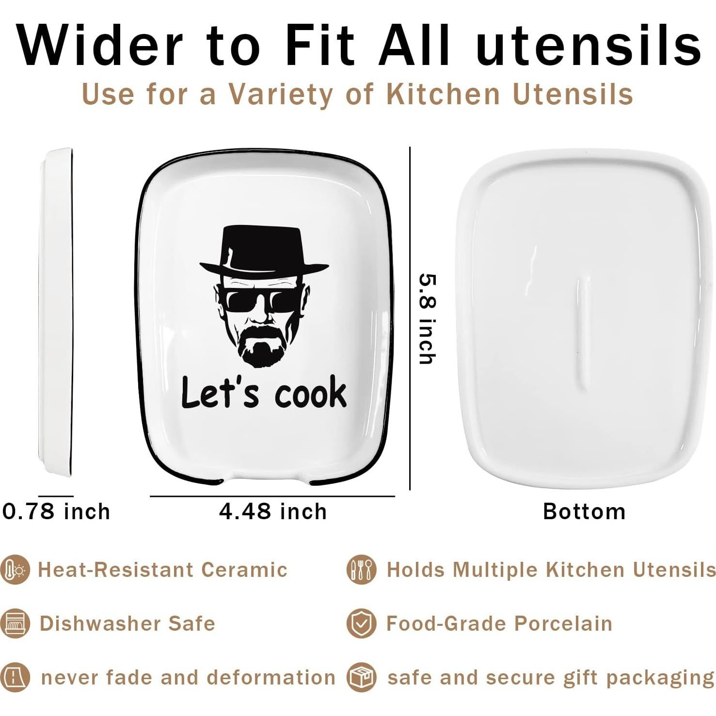 Soporte de Cuchara de Cerámica Hvukeke Vamos a Cocinar 14.73 cm