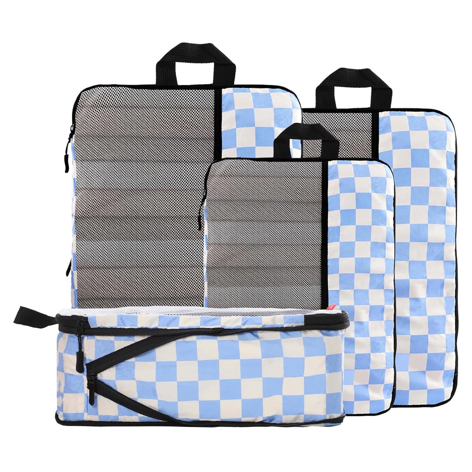 Set de 4 Cubos de Compresión U+U para Viaje - Azul