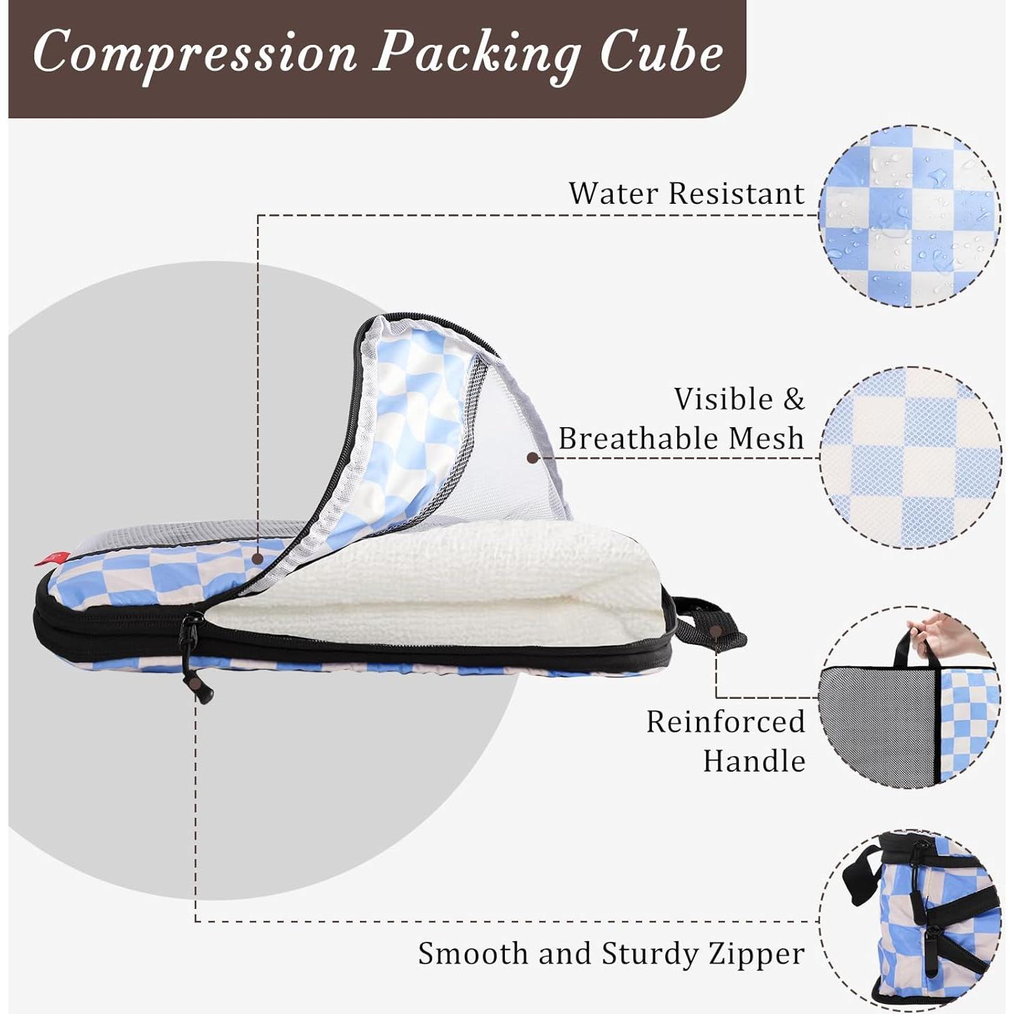 Set de 4 Cubos de Compresión U+U para Viaje - Azul
