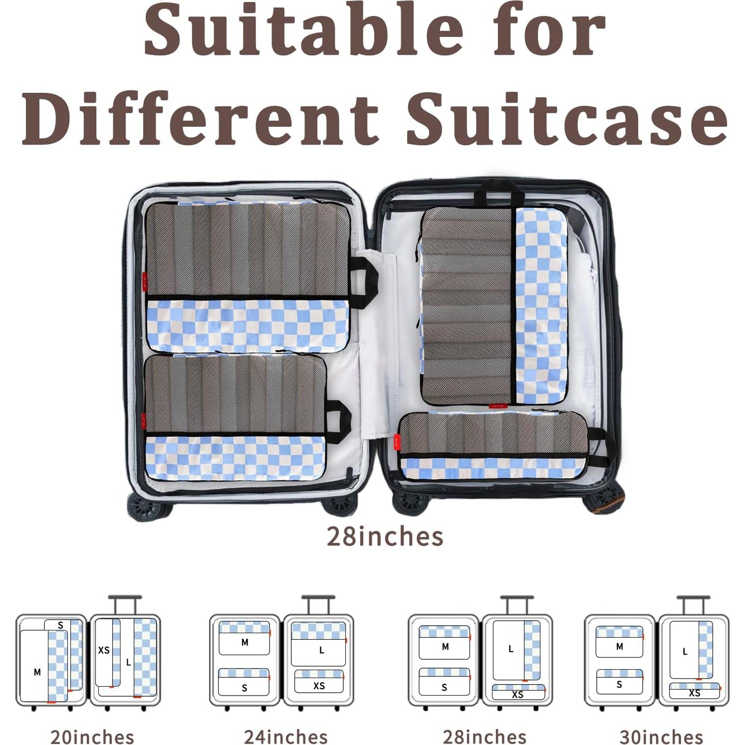 Set de 4 Cubos de Compresión U+U para Viaje - Azul