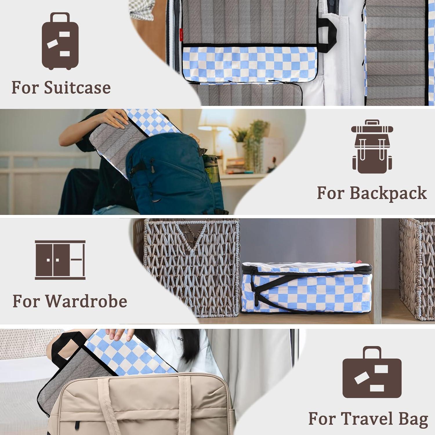 Set de 4 Cubos de Compresión U+U para Viaje - Azul