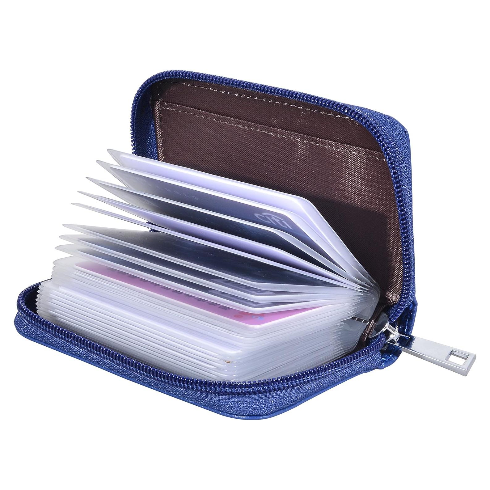 Cartera de Cuero Genuino Easyoulife con 26 Ranuras RFID