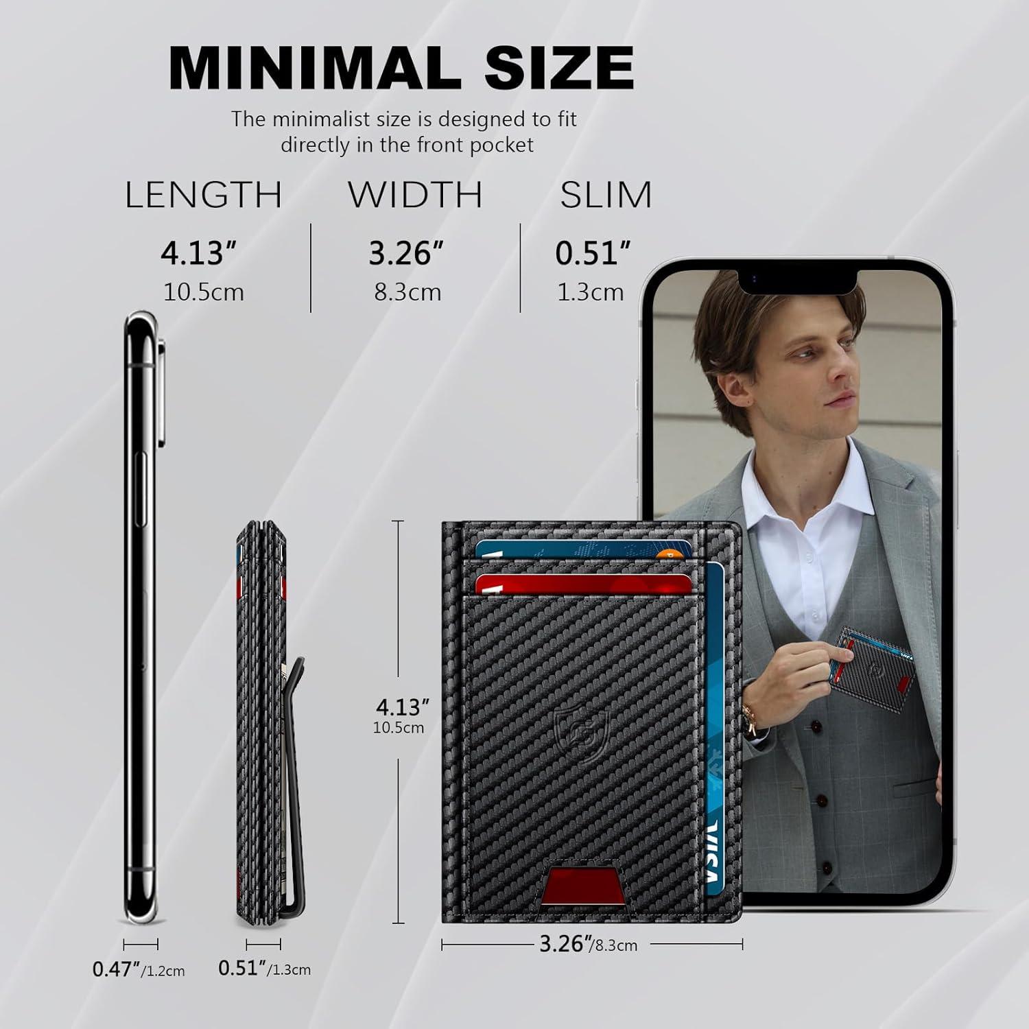 Billetera de Cuero Minimalista GTWUP con Bloqueo RFID 14-16 Tarjetas