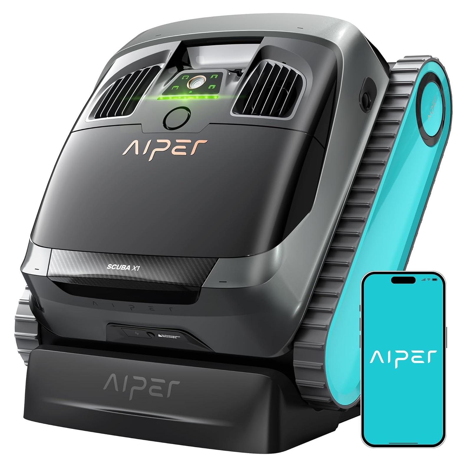 Limpiador de Piscinas Robótico AIPER Scuba X1 200 m² Azul