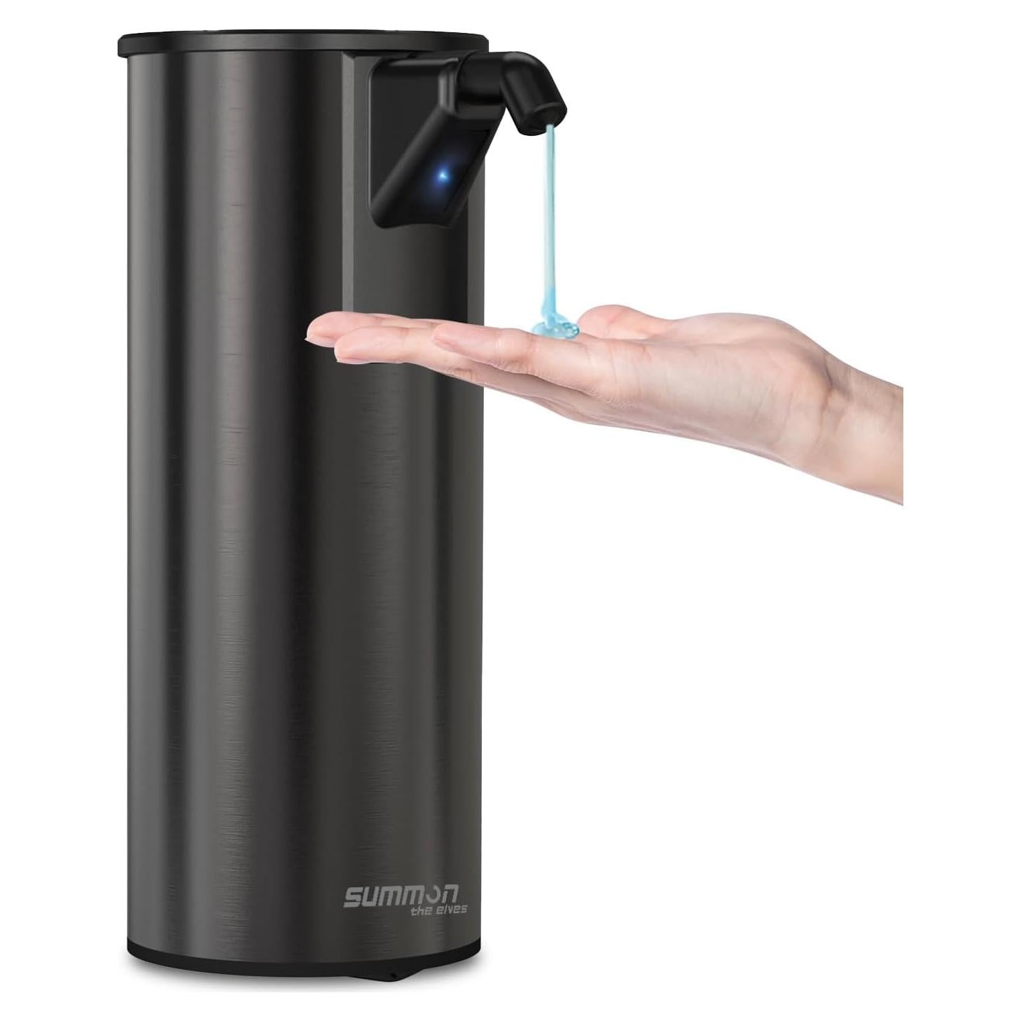 Dispensador de Jabón Automático Acero Inoxidable 350ml Negro