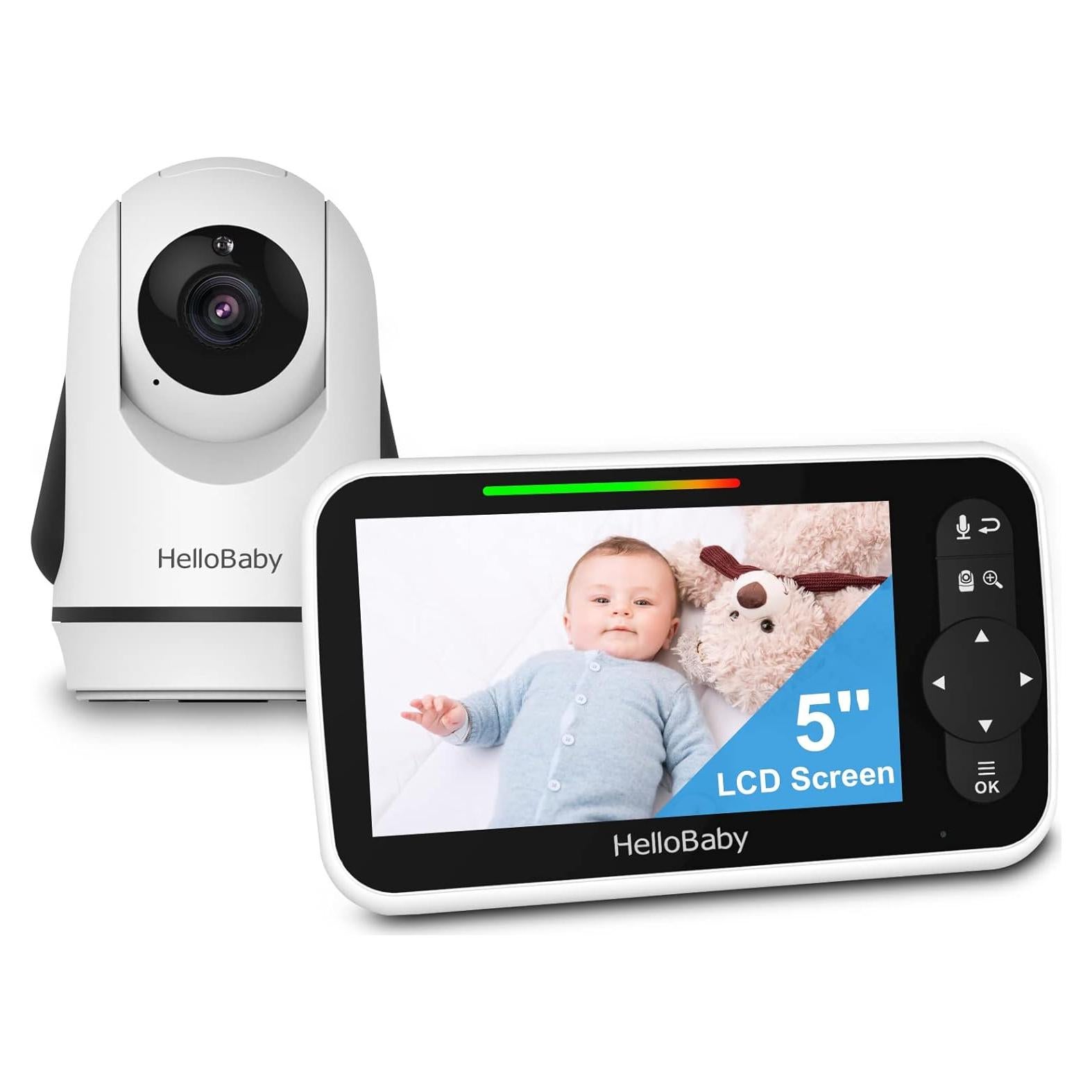 Monitor de Bebé HelloBaby 5" con Cámara, Audio y Visión Nocturna