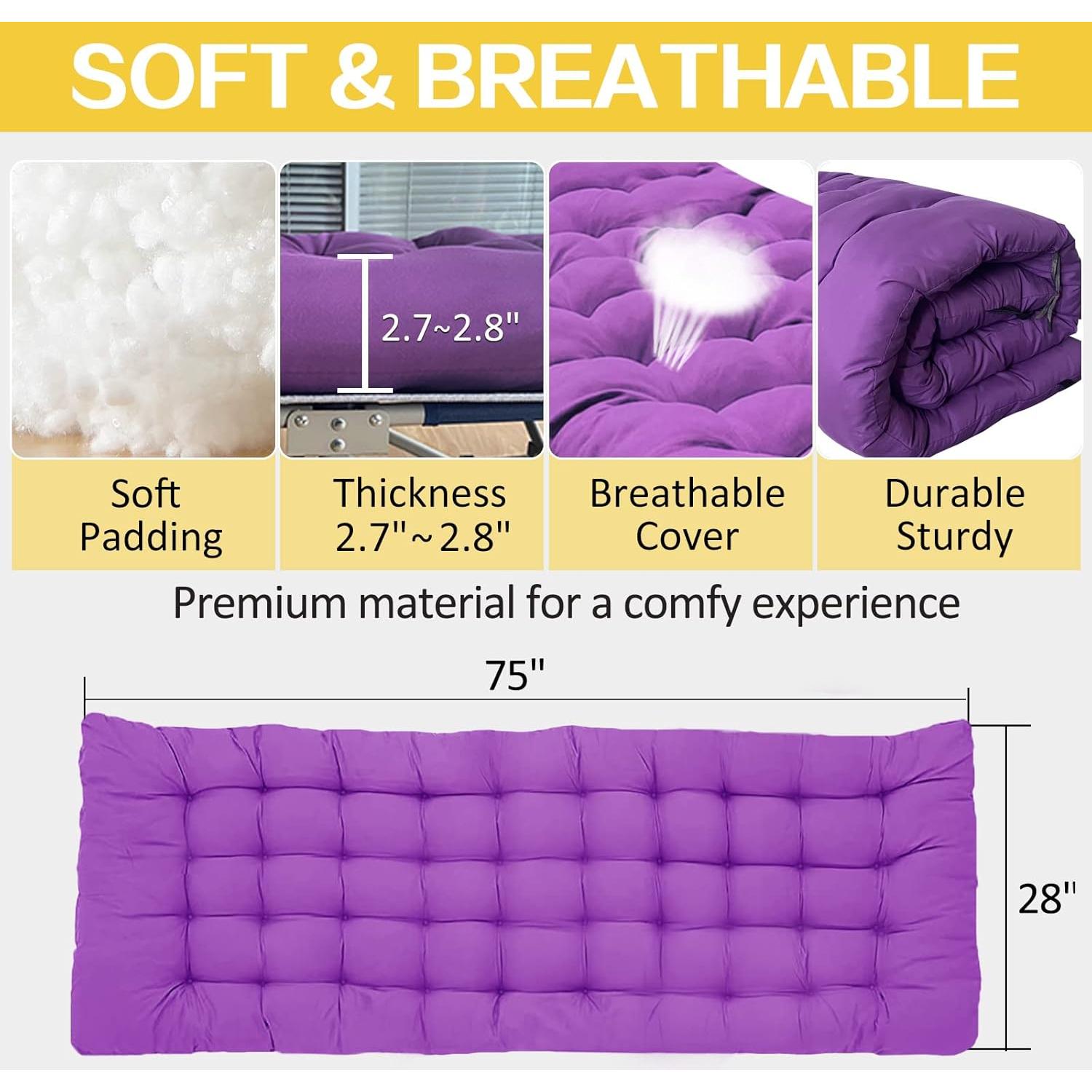 Cama de Camping Plegable GETOVIN para 2 Personas con Colchón