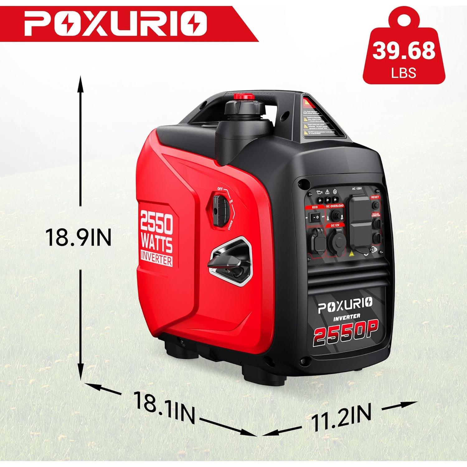 Generador Inversor POXURIO 2550W Gasolina Super Silencioso