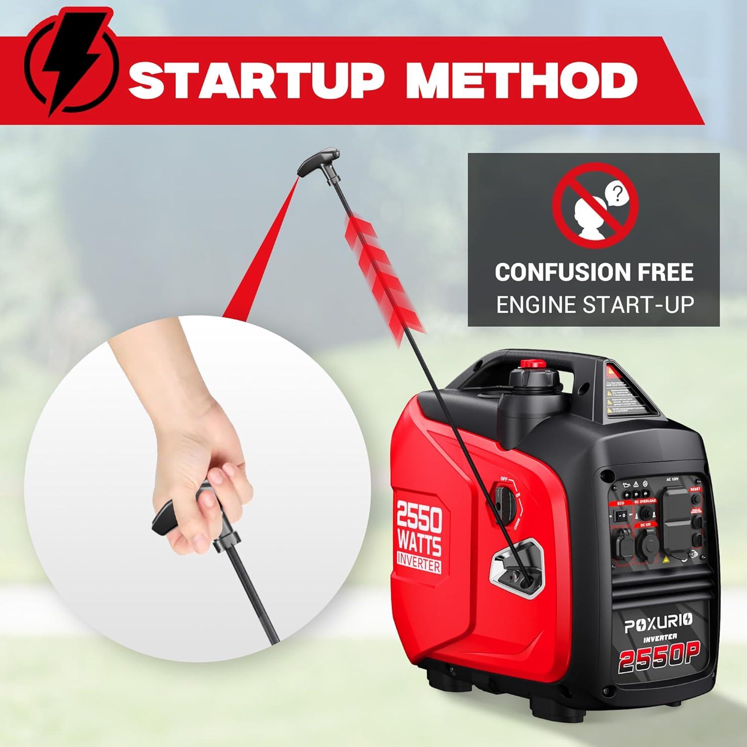 Generador Inversor POXURIO 2550W Gasolina Super Silencioso