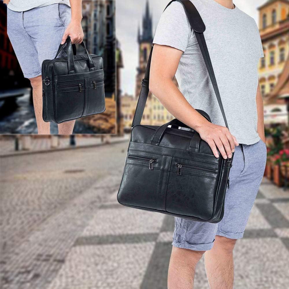 Bolsa Mensajera de Cuero Seyfocnia para Laptop 15.6"