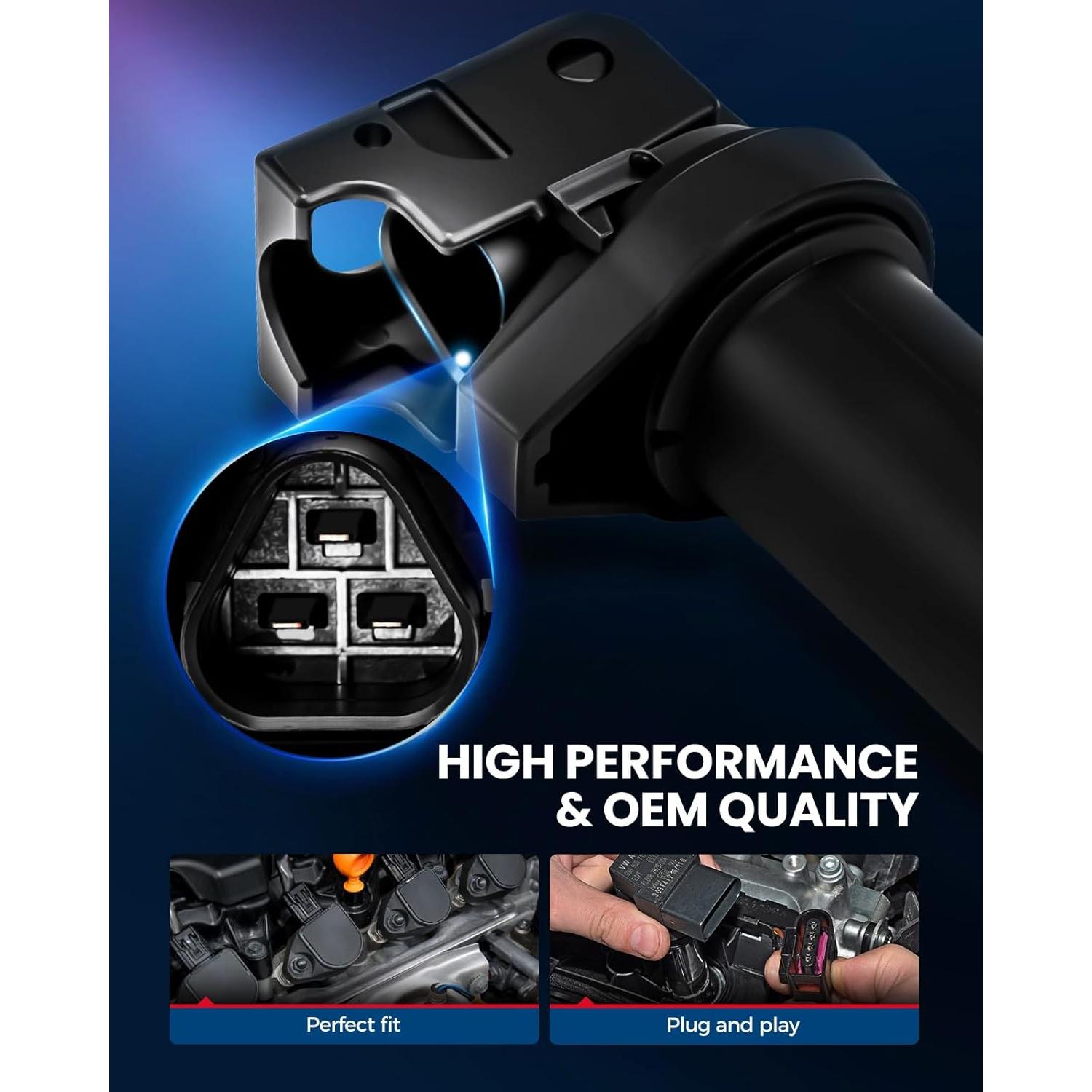 KAX Bobinas de Encendido UF592 y Bujías Iridio para BMW