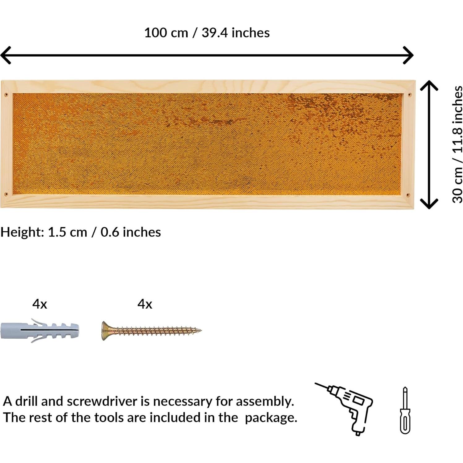 Marco de Pared Sensorial de Lentejuelas Odoxia 100x30cm