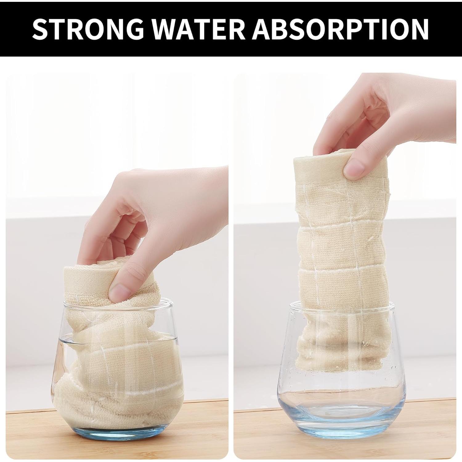 Juego de Toallas de Cocina Homaxy 100% Algodón 8 Piezas Beige