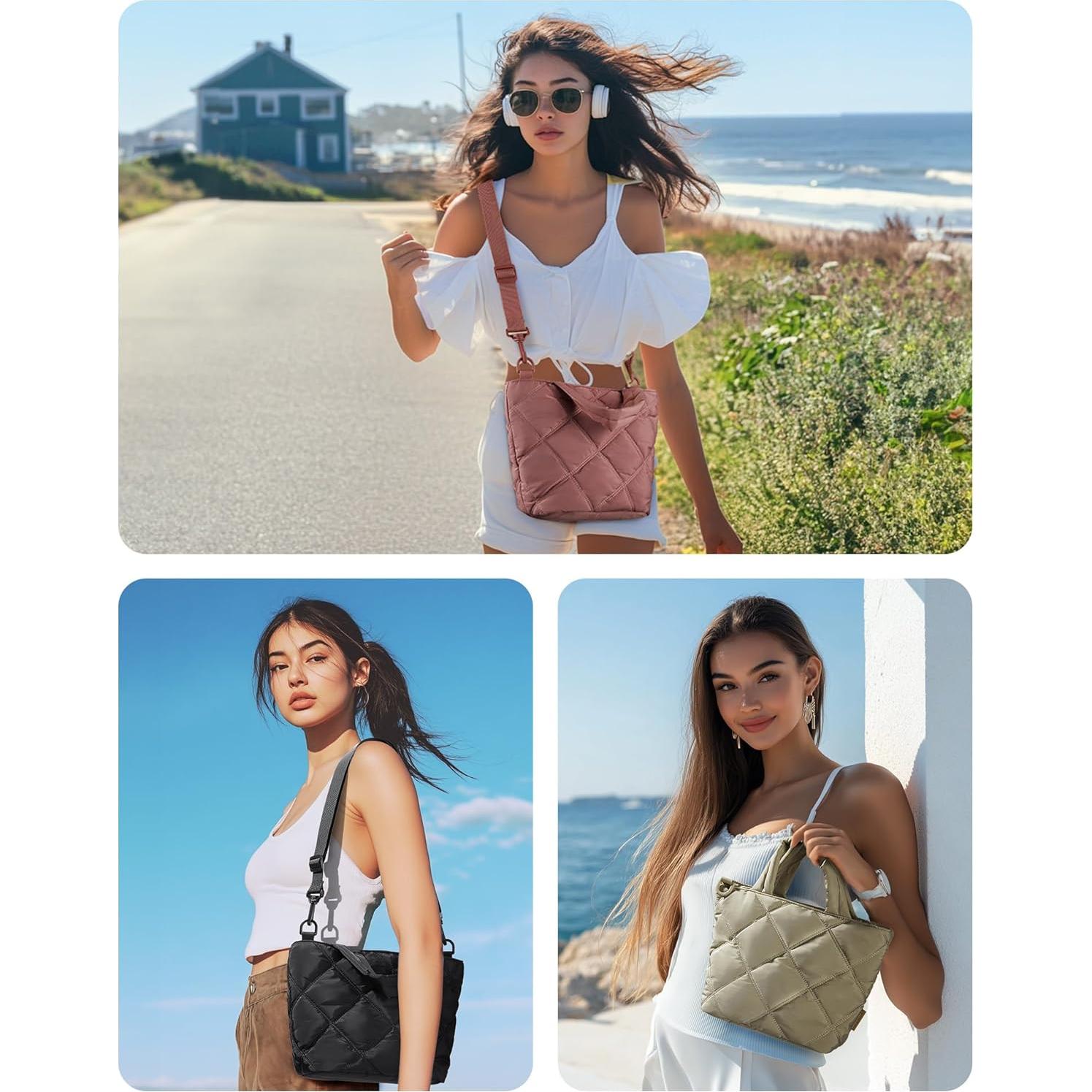 Bolsos Cruzados BAGSMART para Mujeres, Tote Acolchado 8L