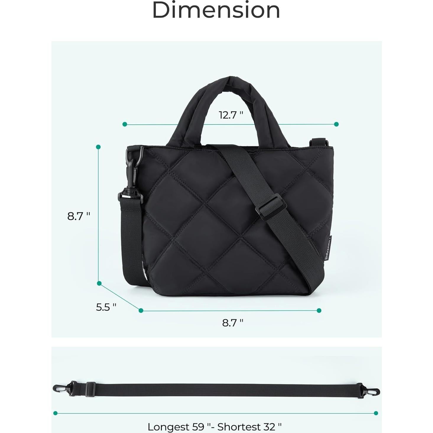 Bolsos Cruzados BAGSMART para Mujeres, Tote Acolchado 8L