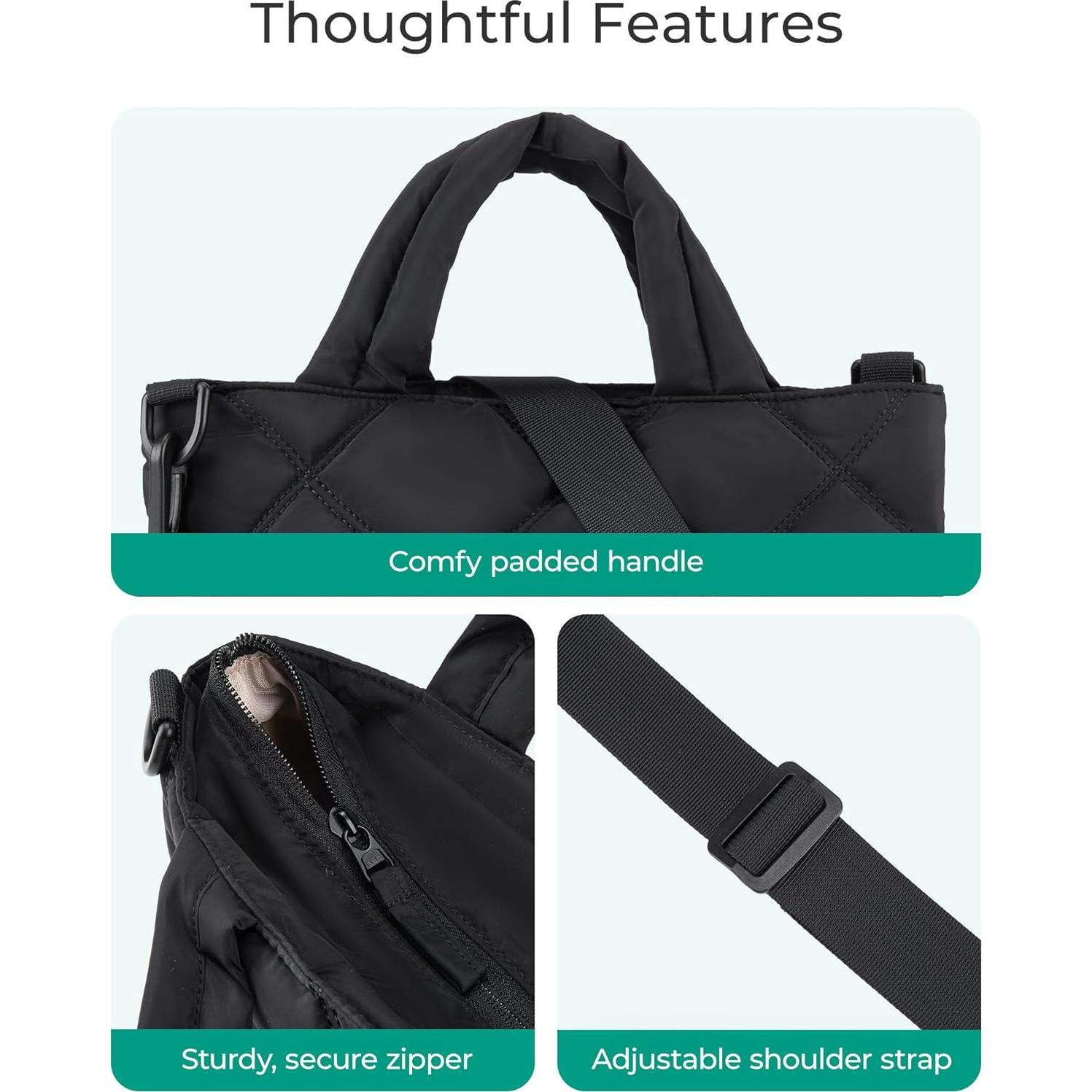 Bolsos Cruzados BAGSMART para Mujeres, Tote Acolchado 8L