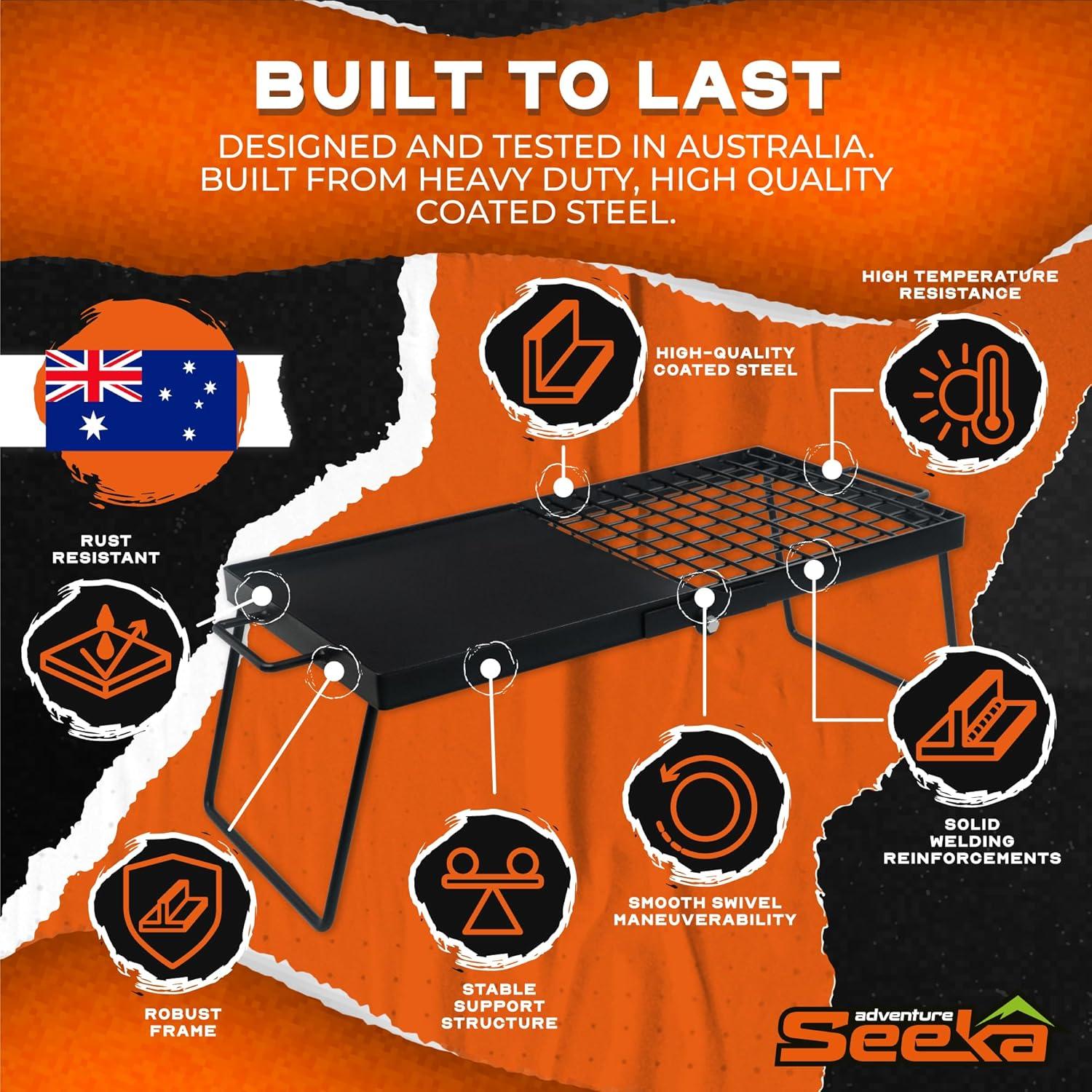 Parrilla de Campamento Plegable Adventure Seeka 24" Alta Resistencia