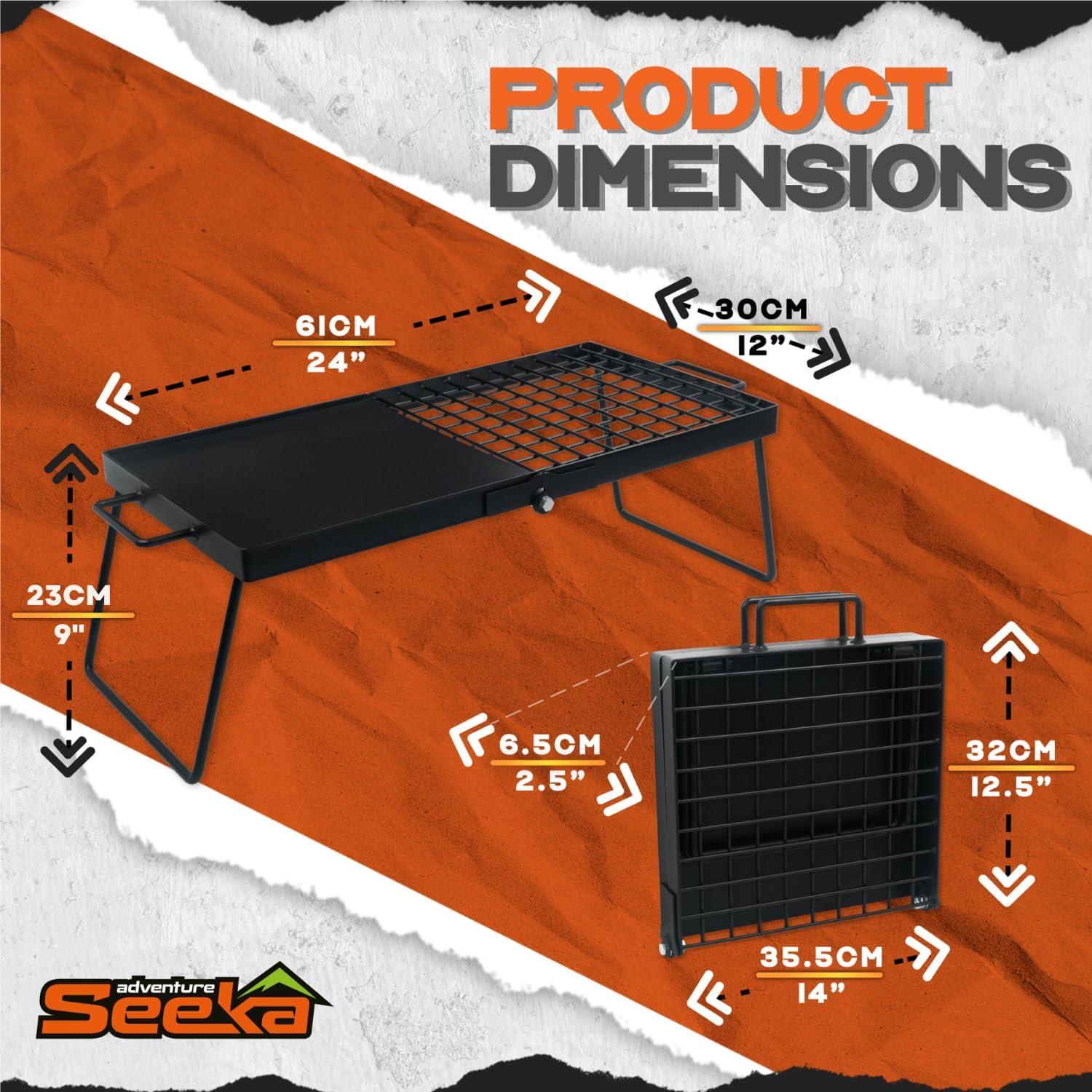 Parrilla de Campamento Plegable Adventure Seeka 24" Alta Resistencia