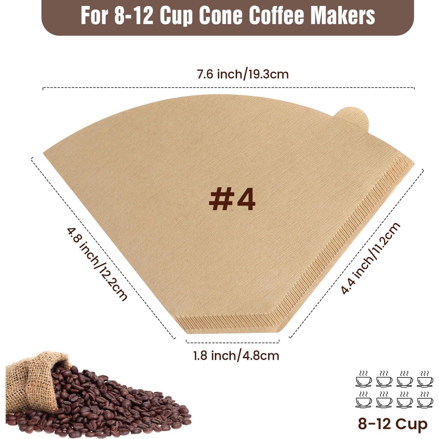 Filtros de café en cono Clinuse U04 200 unidades sin blanquear