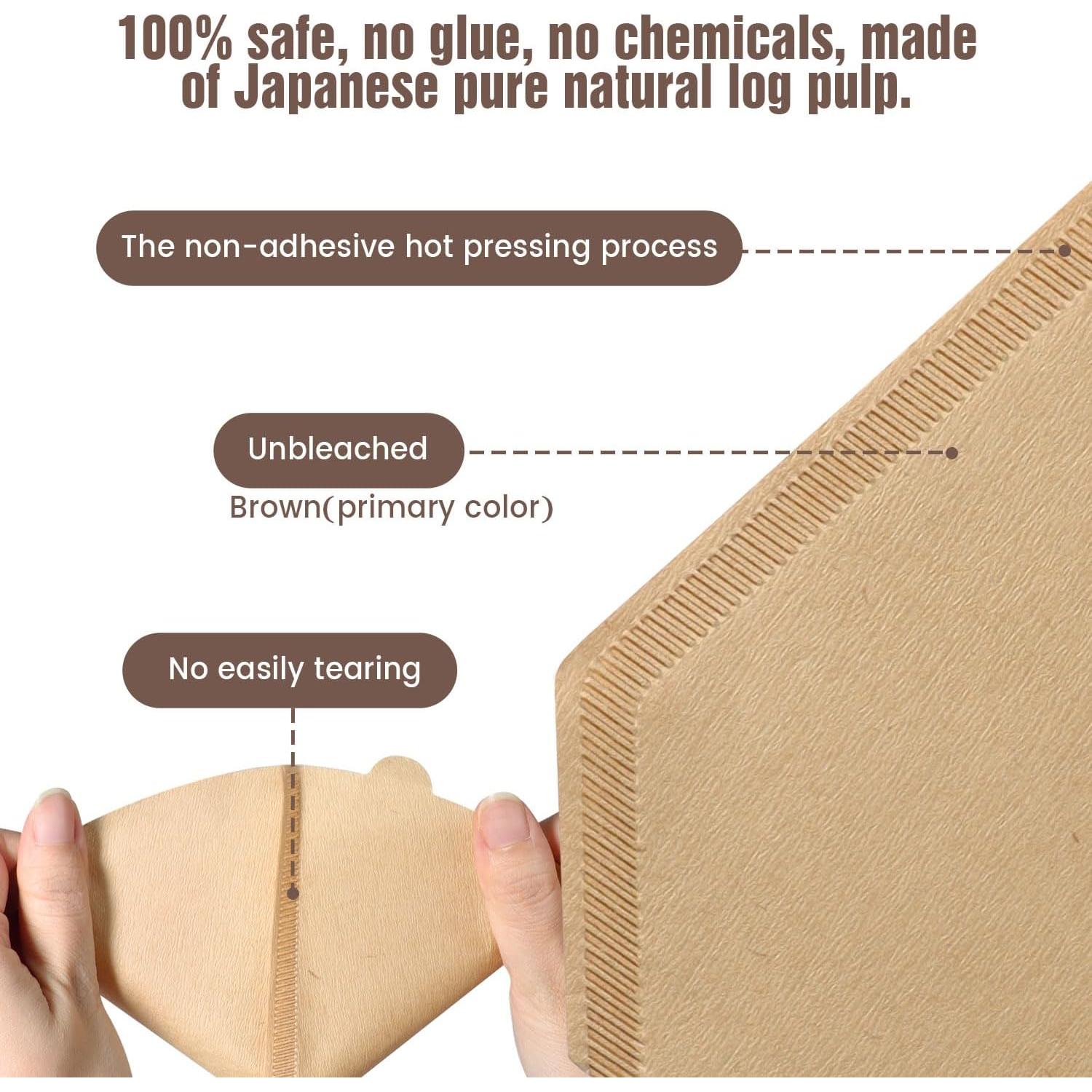 Filtros de café en cono Clinuse U04 200 unidades sin blanquear