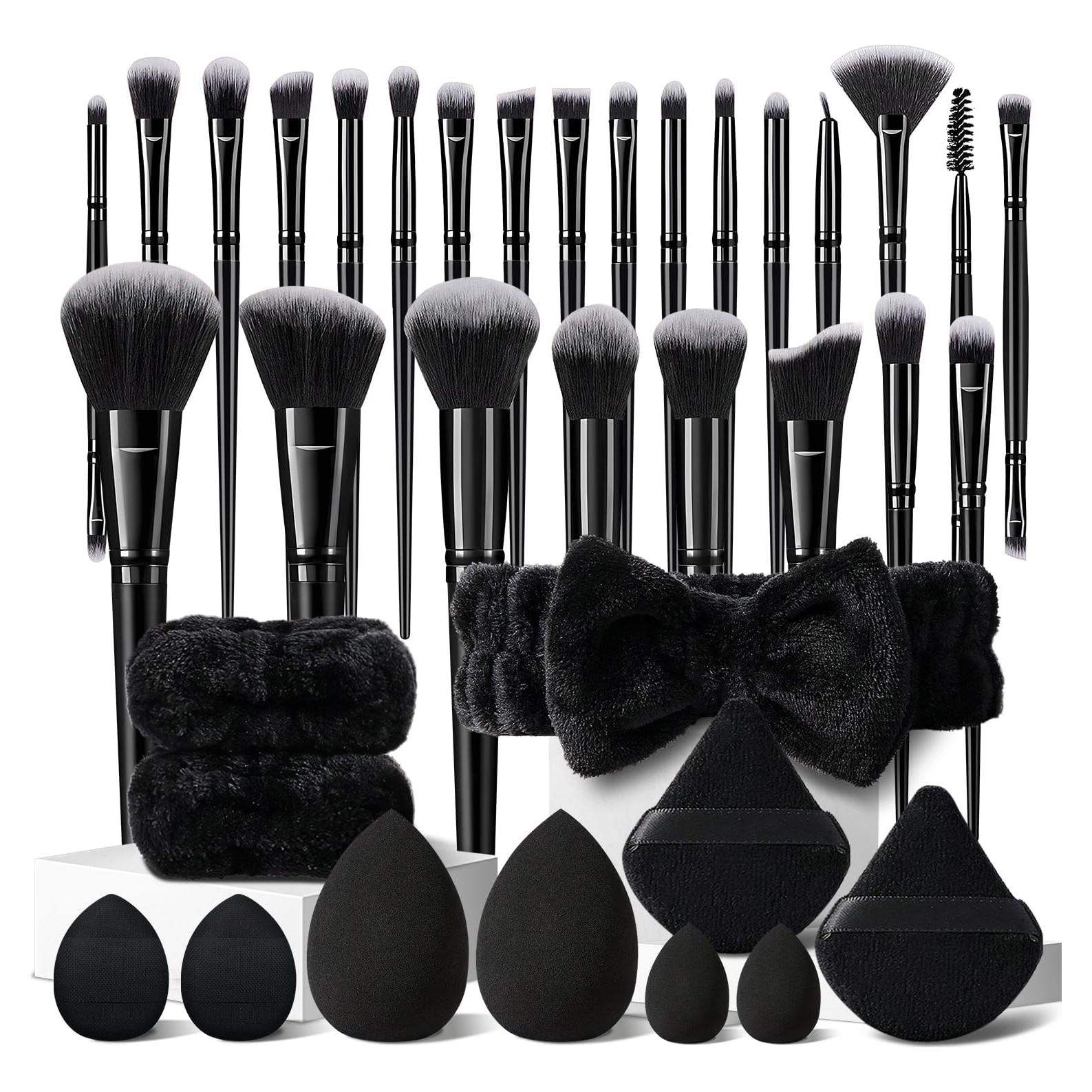 Conjunto de 36 Brochas de Maquillaje Negras HGHDBT Profesional