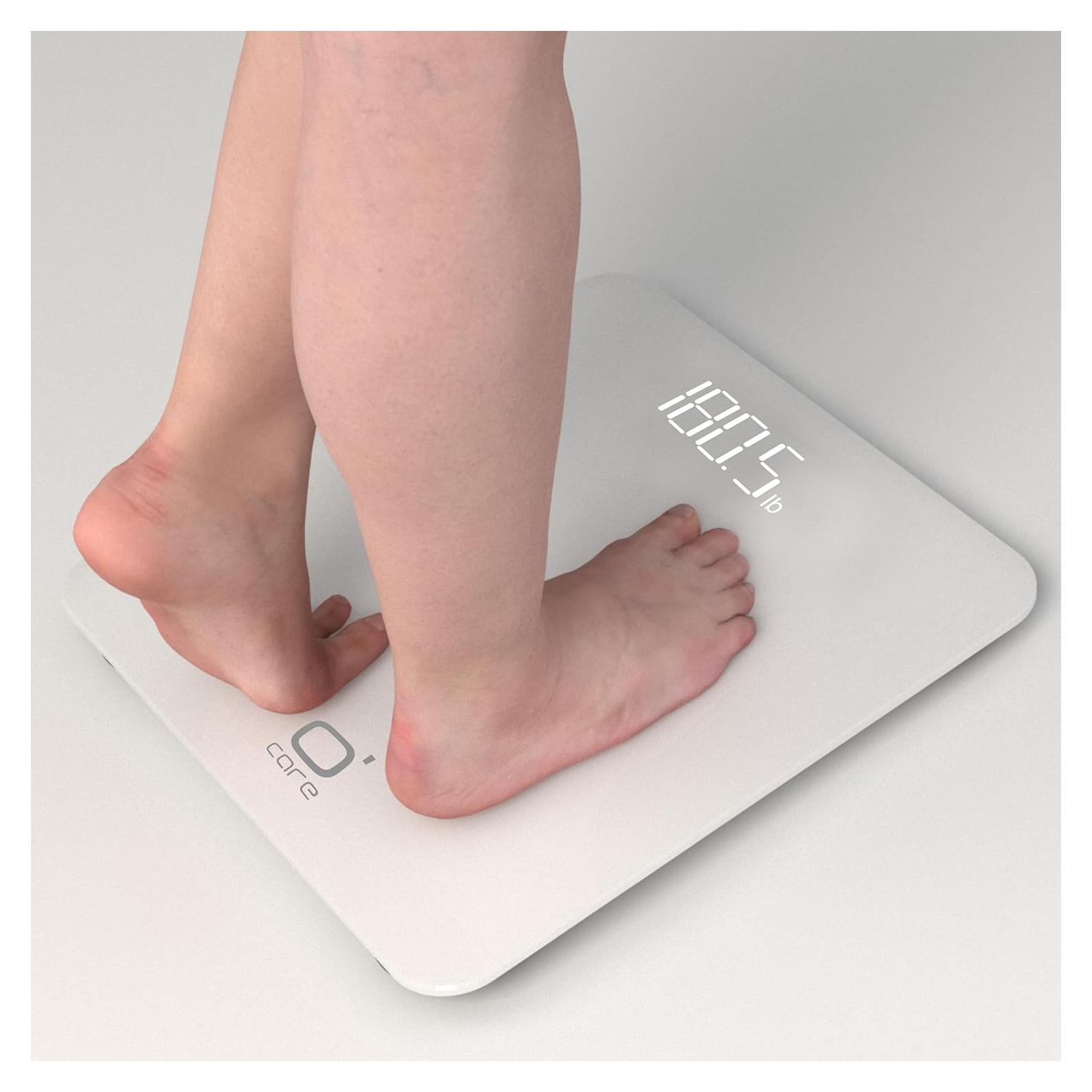 Balanza Digital de Baño O'CARE 400lb Pantalla LED Blanca