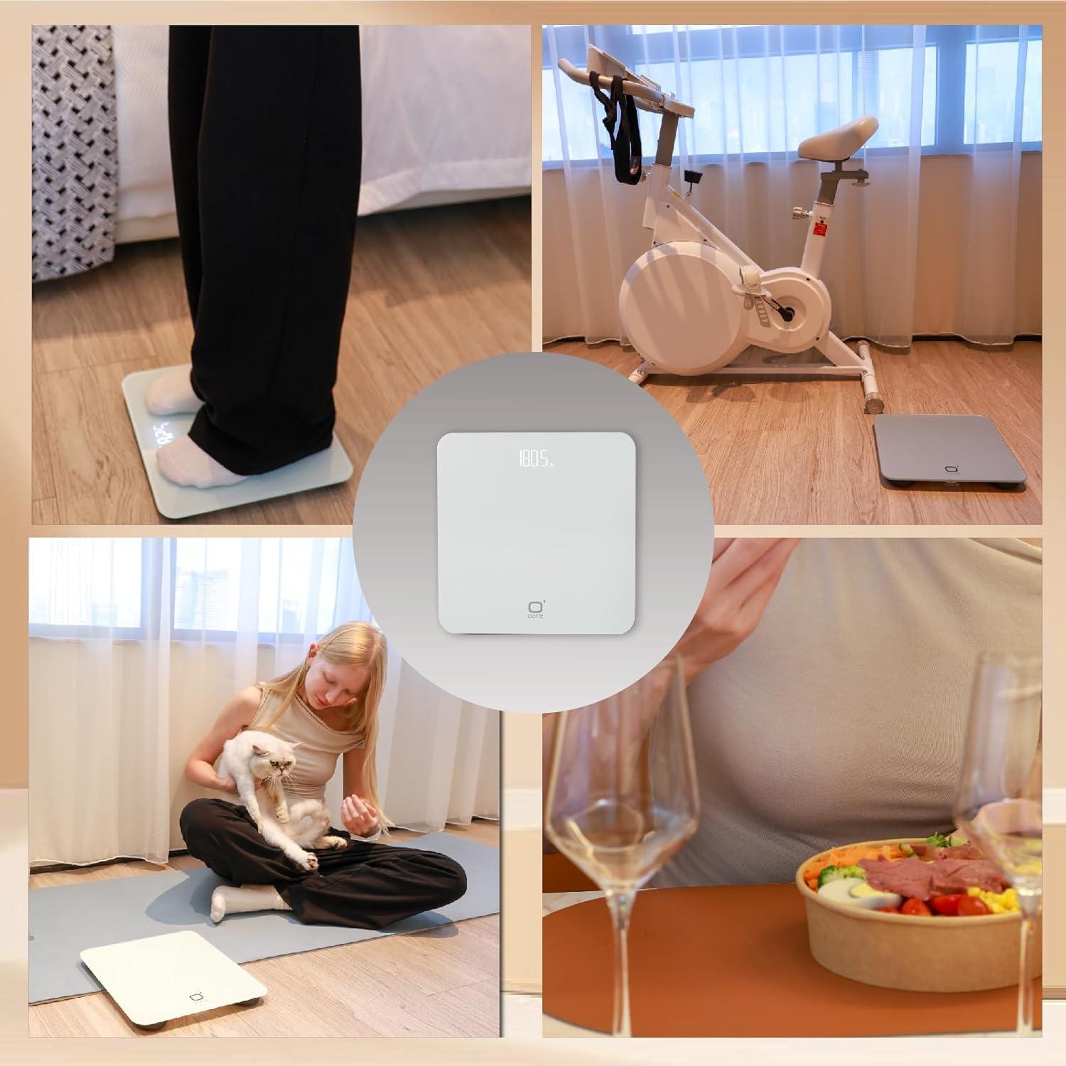 Balanza Digital de Baño O'CARE 400lb Pantalla LED Blanca