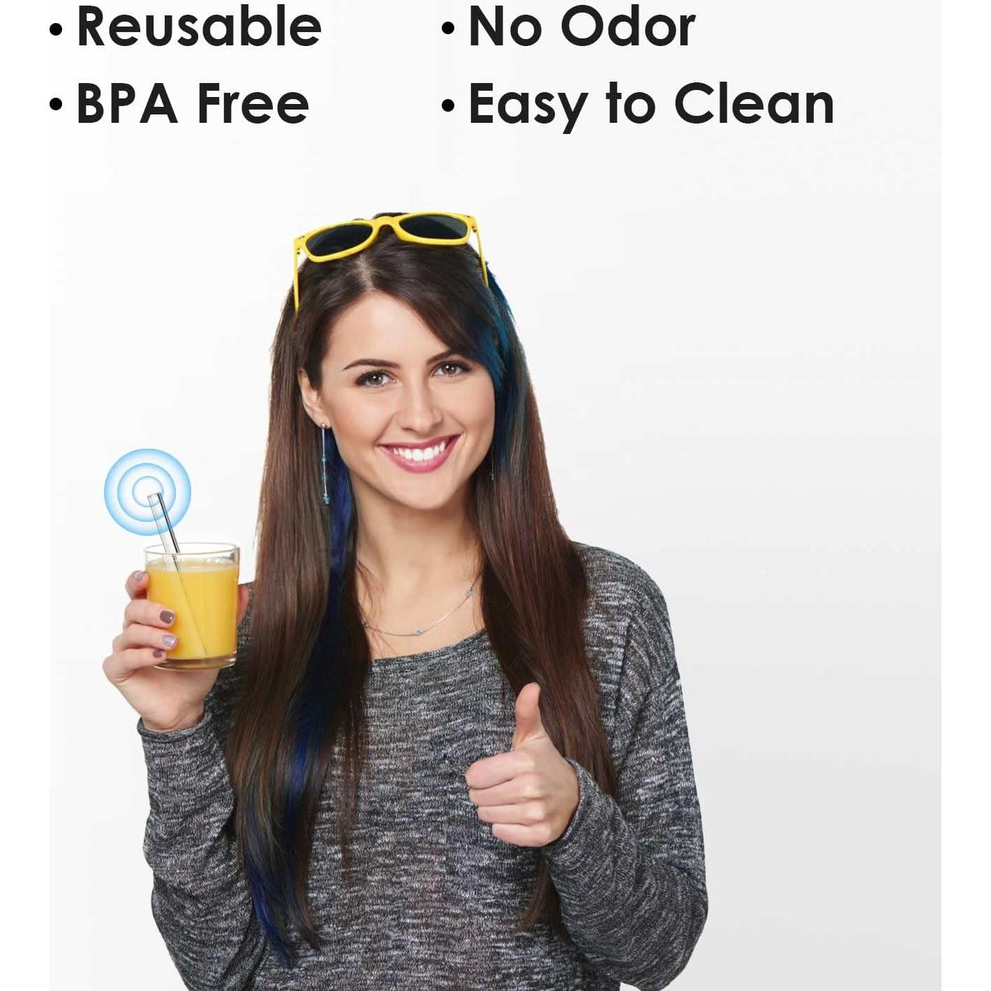 Paquete de 15 Pajitas de Vidrio Reutilizables LIFEHIM 15 cm