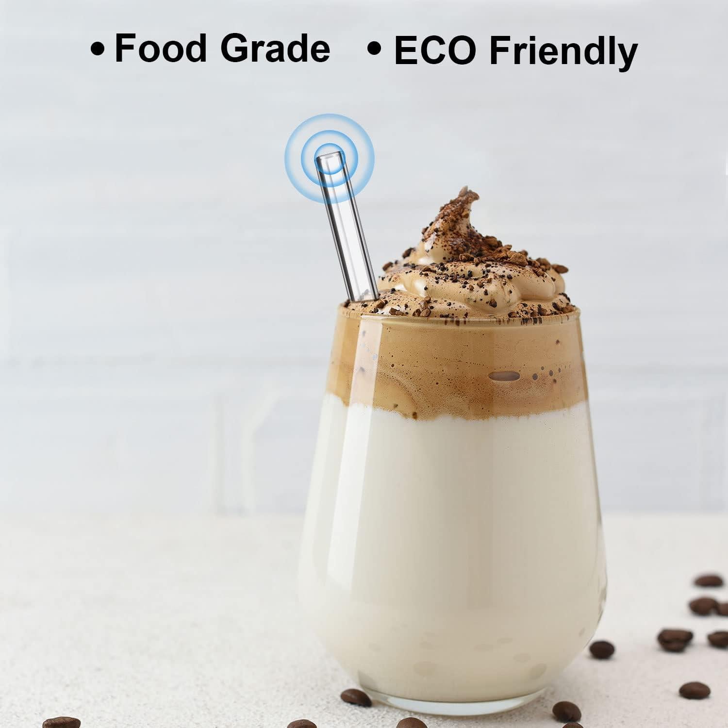 Paquete de 15 Pajitas de Vidrio Reutilizables LIFEHIM 15 cm