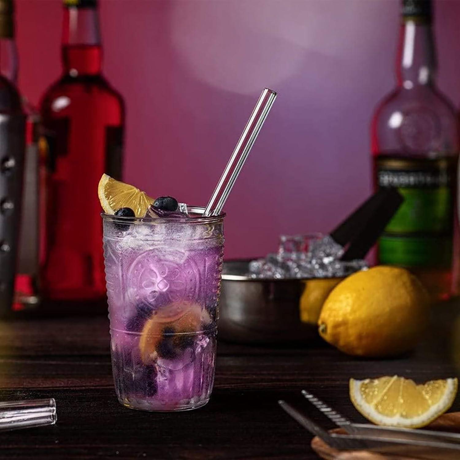 Paquete de 15 Pajitas de Vidrio Reutilizables LIFEHIM 15 cm