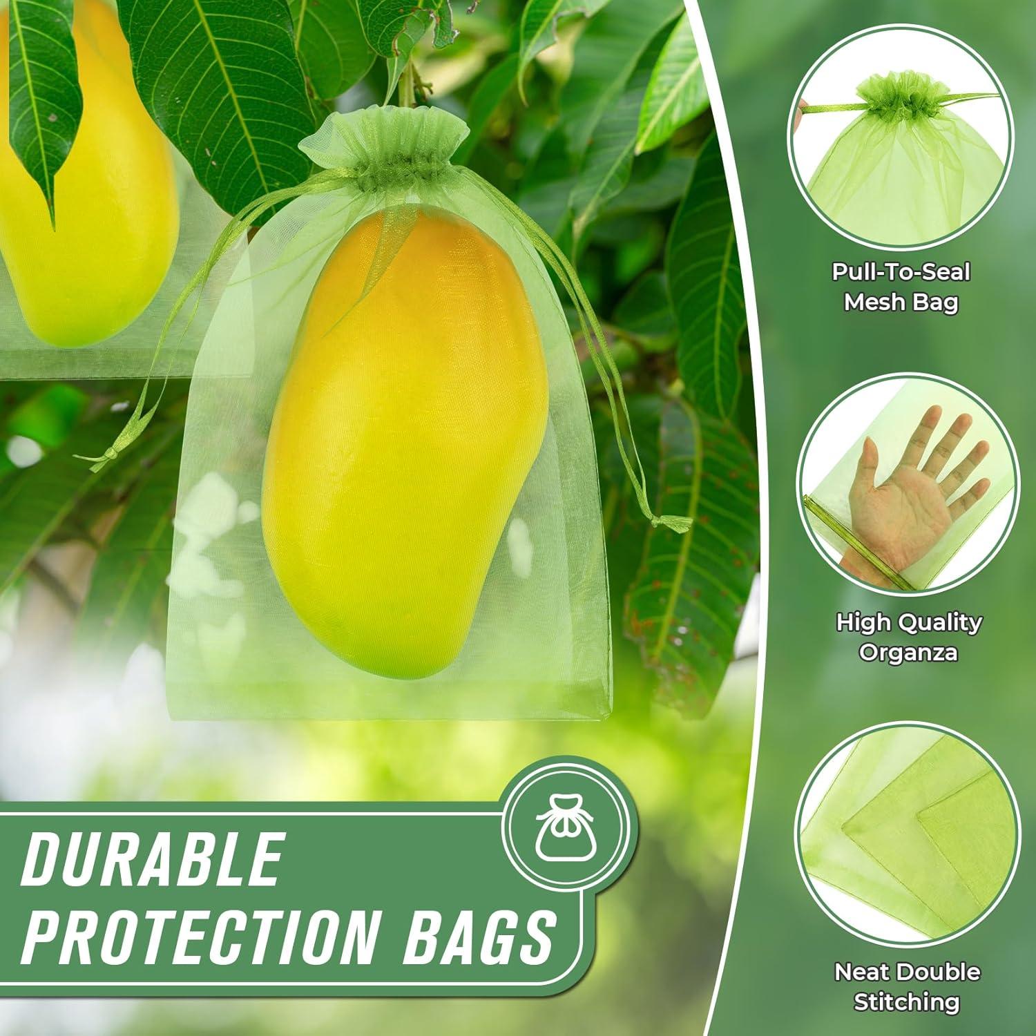 Bolsas de Protección para Frutas ANZNKU 100pcs 15x22 cm Verde