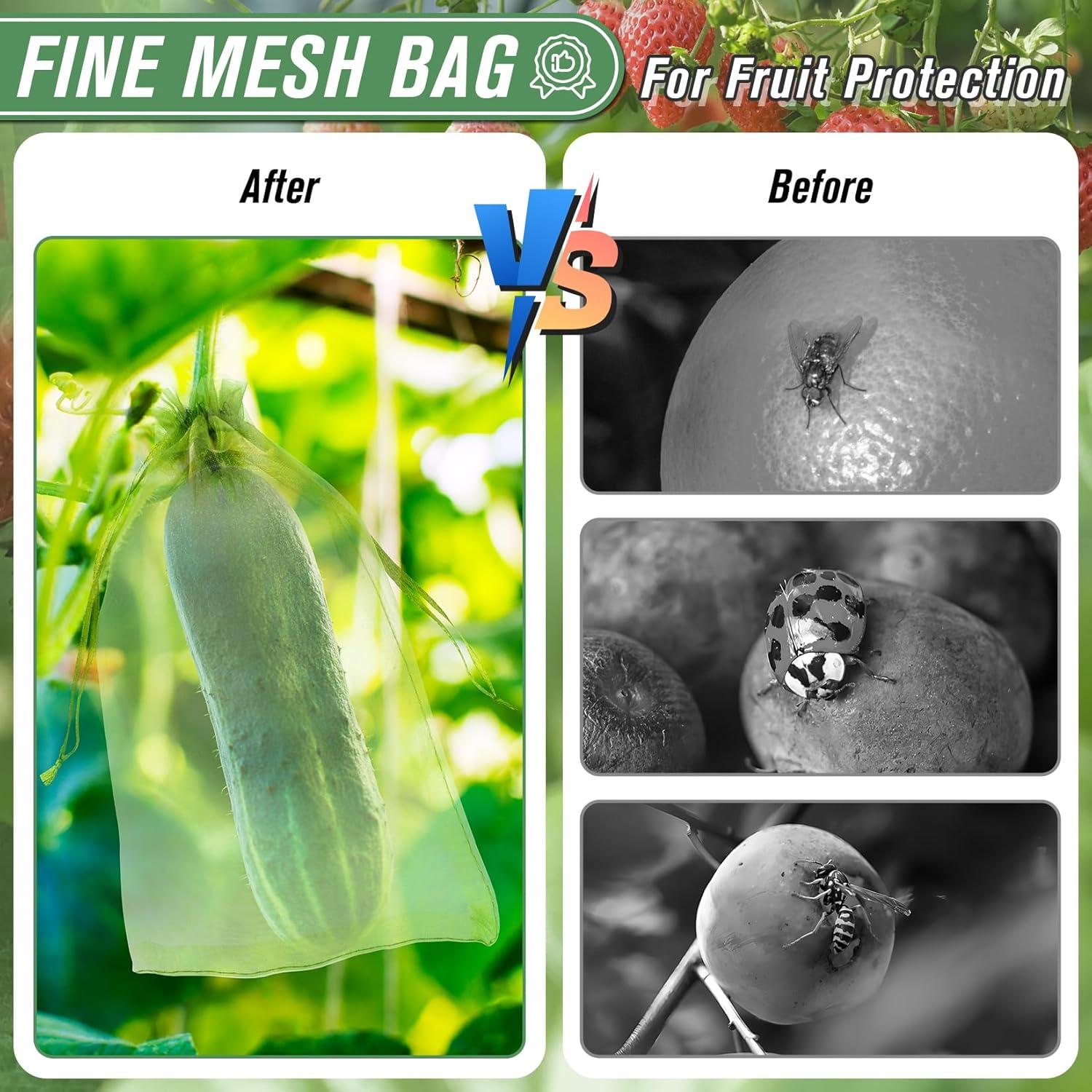 Bolsas de Protección para Frutas ANZNKU 100pcs 15x22 cm Verde