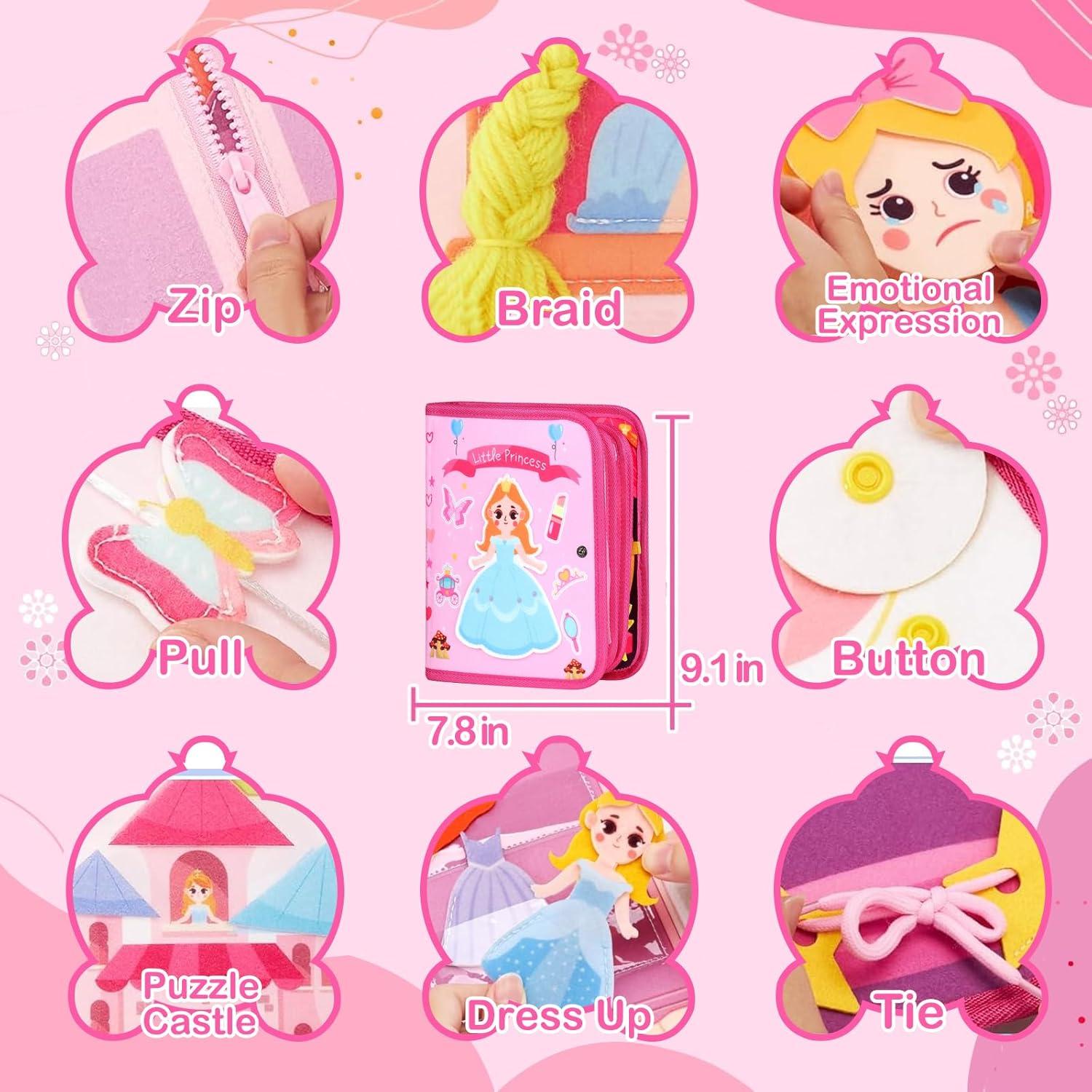 Libro Ocupado Montessori Princesa para Niños 1-3 Años