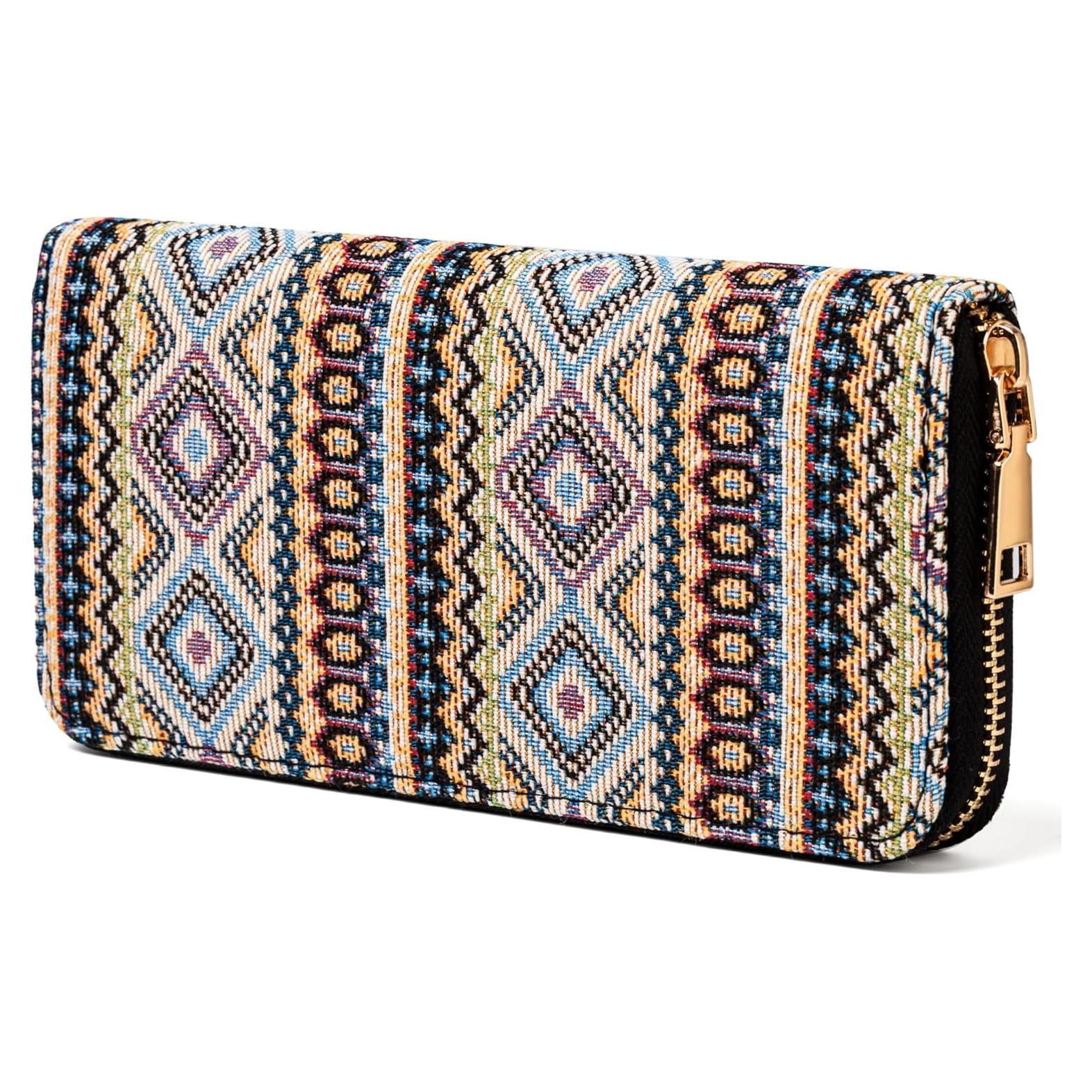 Billetera Boho Western Nabegum para Mujeres Lienzo 0.18 kg