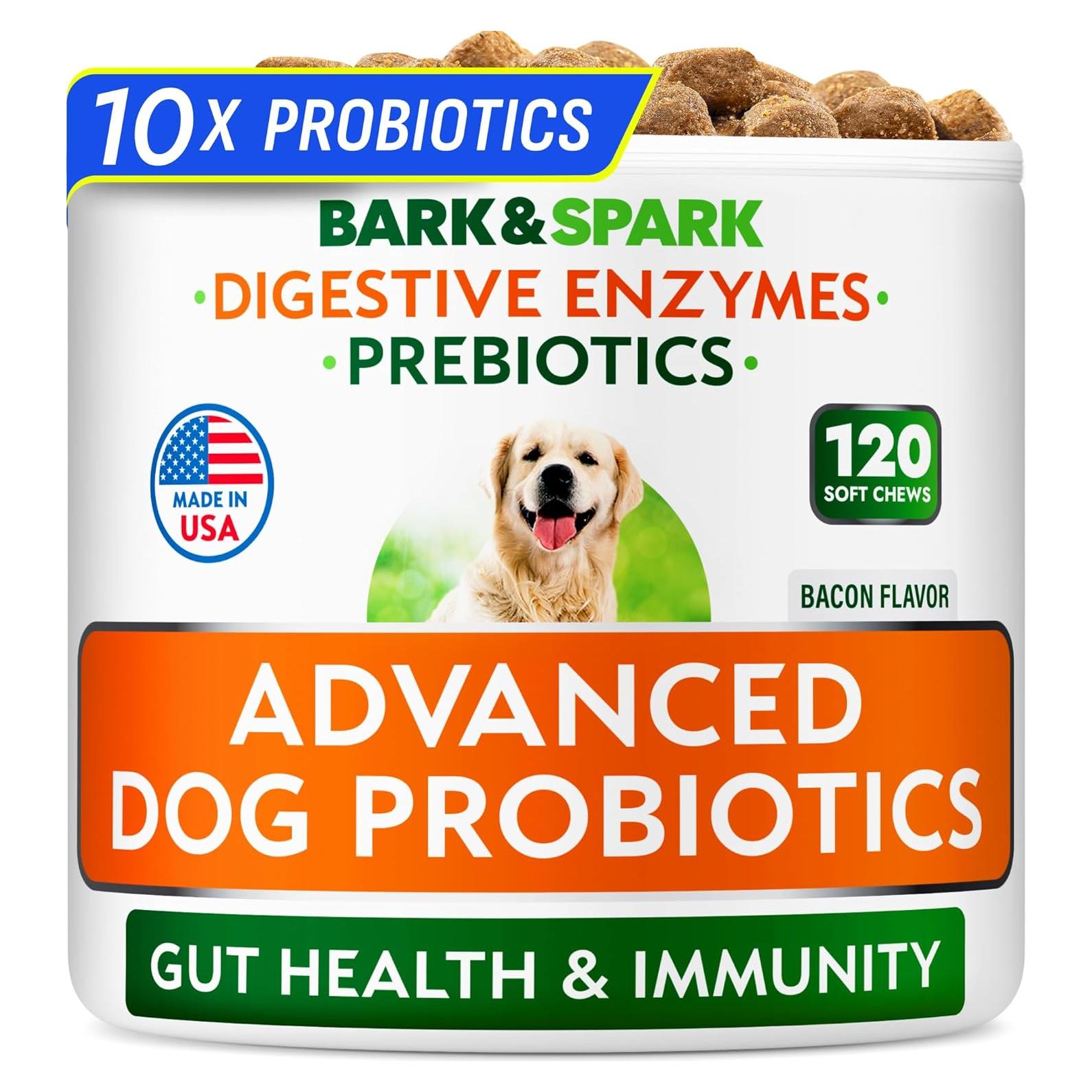 Suplementos Probioticos Bark&Spark 120Ct para Perros - Salud Digestiva