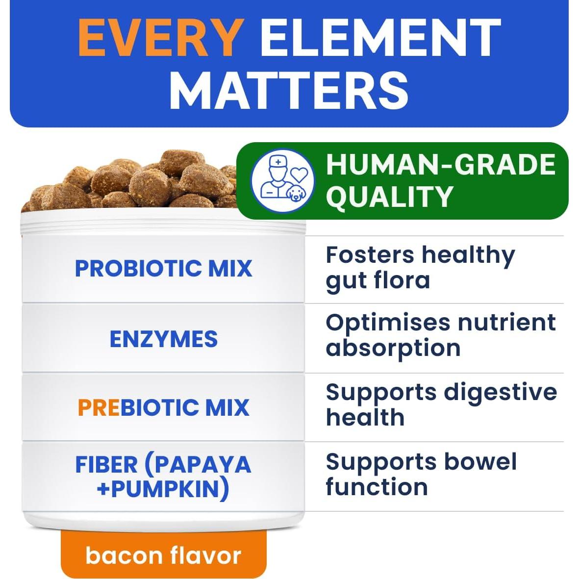 Suplementos Probioticos Bark&Spark 120Ct para Perros - Salud Digestiva