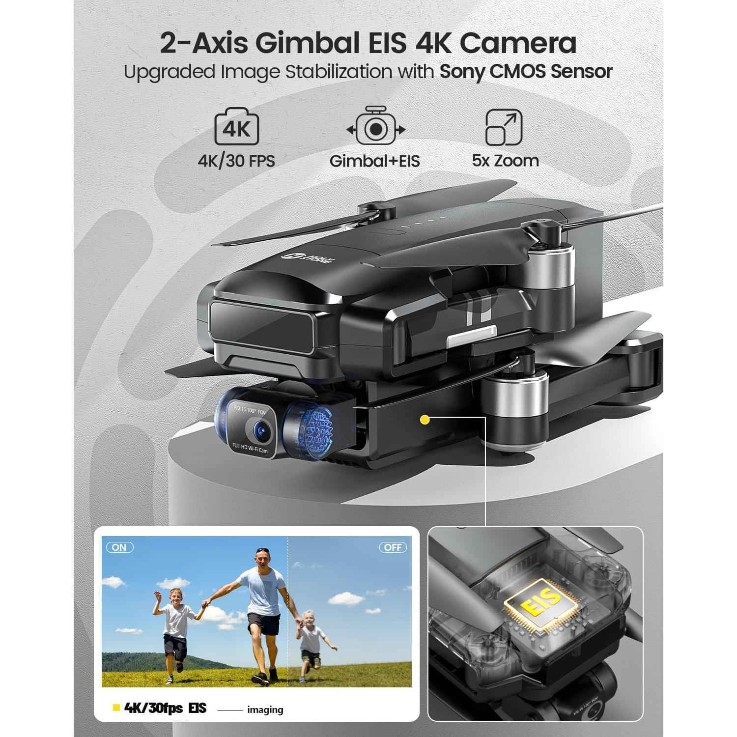 Drone GPS Holy Stone HS600 4K EIS con Gimbal 2 Ejes